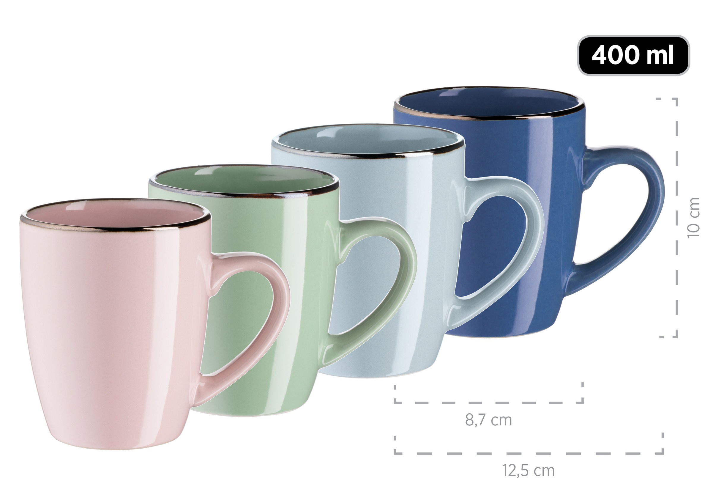 MÄSER Kombiservice »METALLIC RIM, Geschirr-Set, Steinzeug«