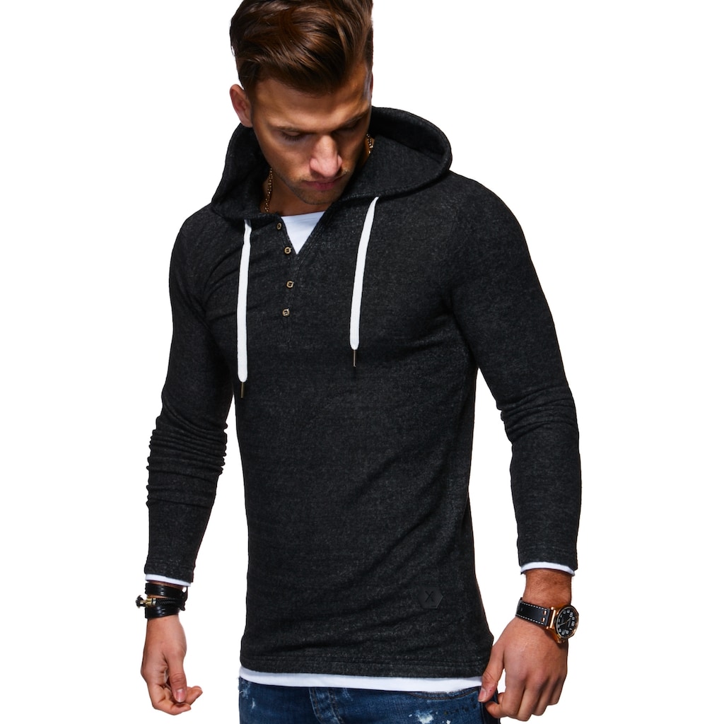 behype Kapuzensweatshirt »HENRAY«, in trendiger 2-in-1-Optik