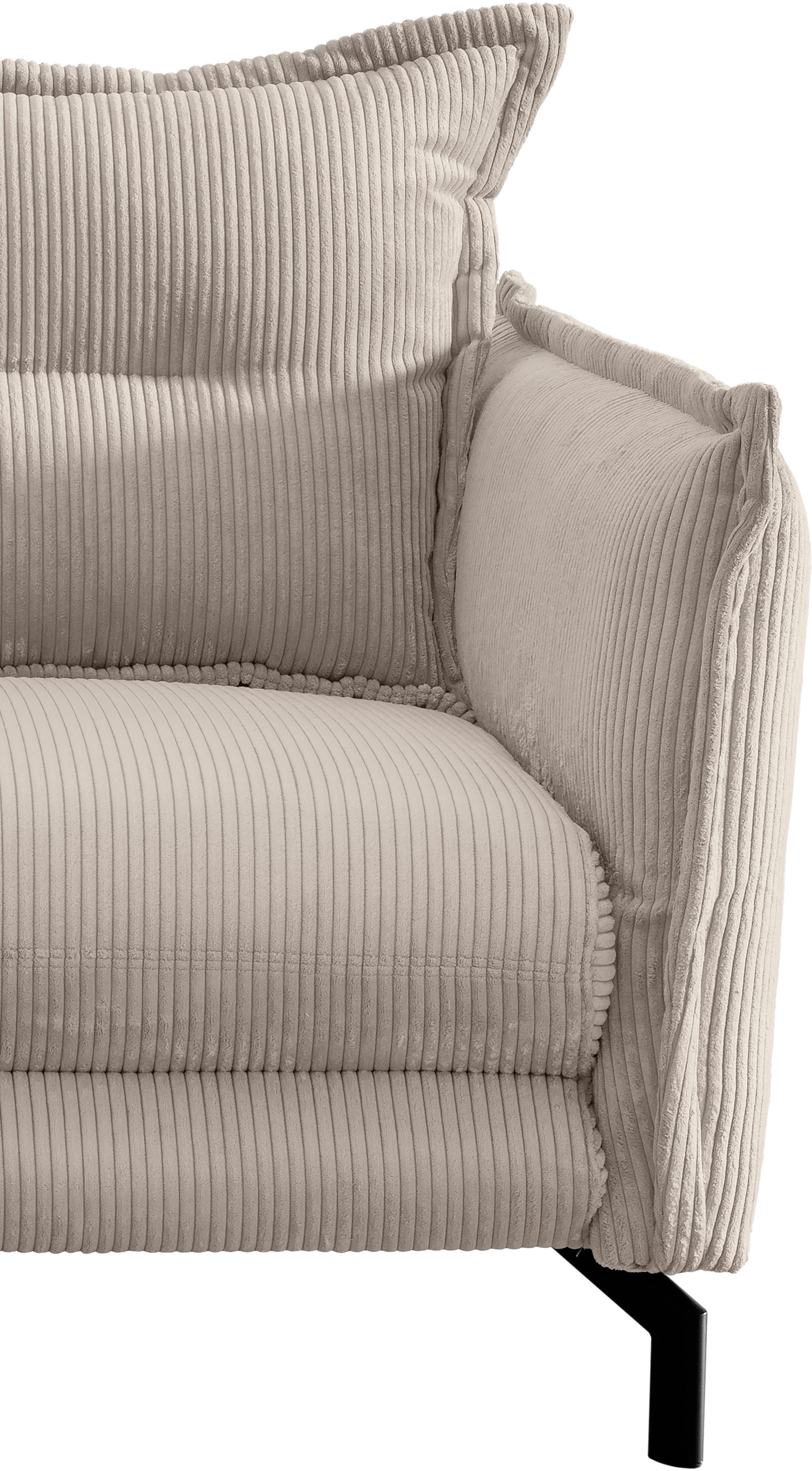 Home affaire Ecksofa »Lazio modern und bequem, schmale Armlehnen, tolle Detailverarbeitung« zwei verschiedene Fußfarben wählbar