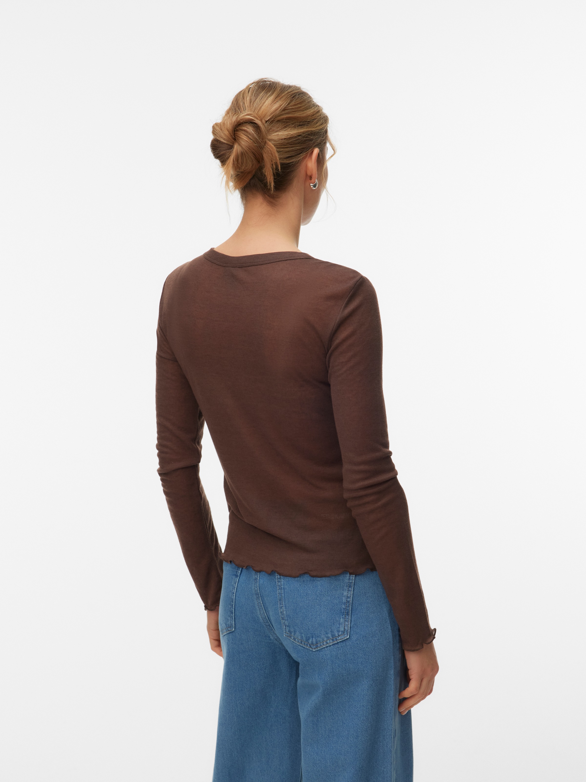 Vero Moda Langarmshirt "VMARIEL LS TOP JRS NOOS" Materialmix, gewellter Sau günstig online kaufen