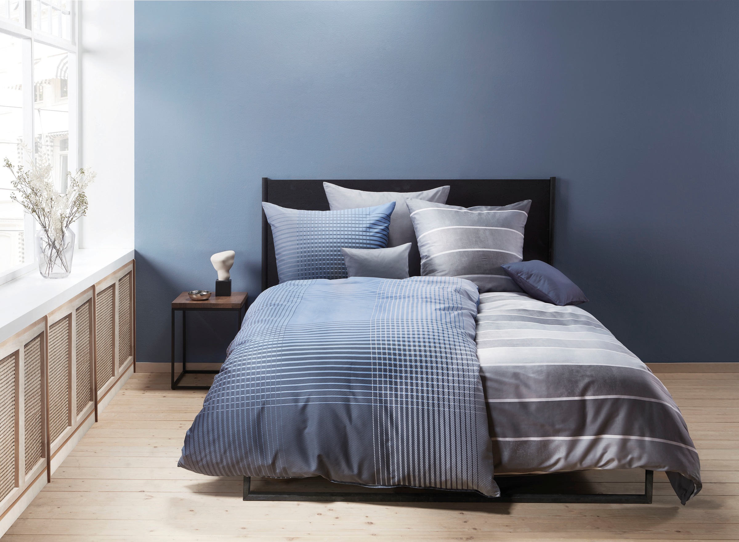 Thumbnail - Kaeppel Bettwäsche "MASTER 100% Baumwolle" 3 Stk. mit Karomuster, Markenreißverschluss