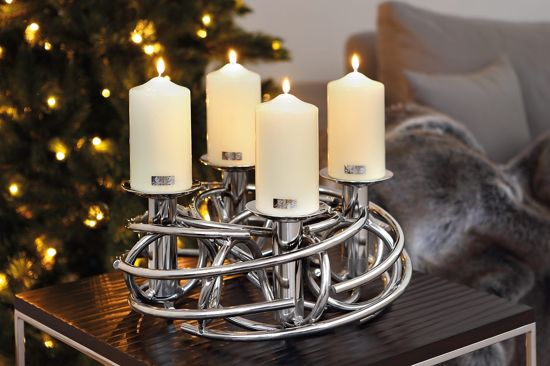 Fink Kerzenständer Adventsleuchter, | Weihnachtsdeko«, »CORONA, für ca. 40 Ø Stumpenkerzen, cm BAUR