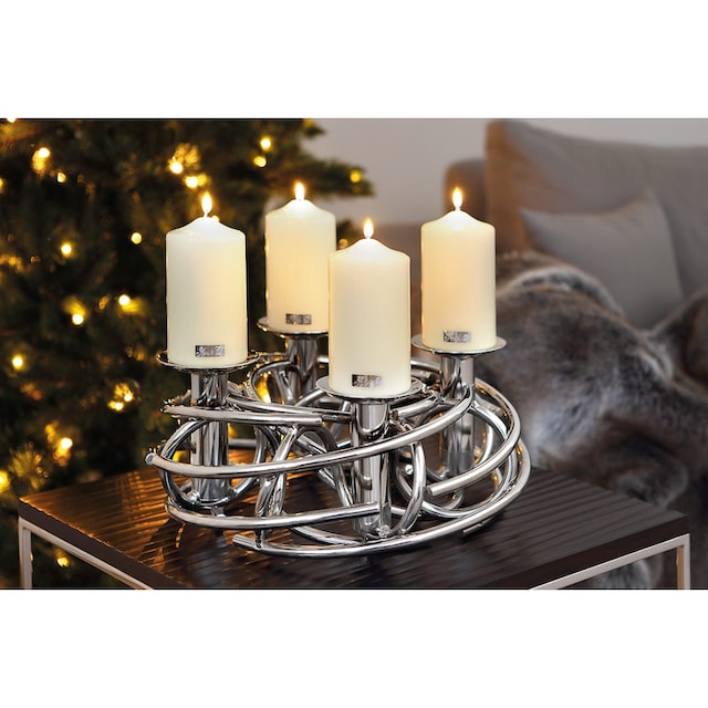 Fink Kerzenständer »CORONA, Weihnachtsdeko«, Adventsleuchter, für  Stumpenkerzen, Ø ca. 40 cm | BAUR