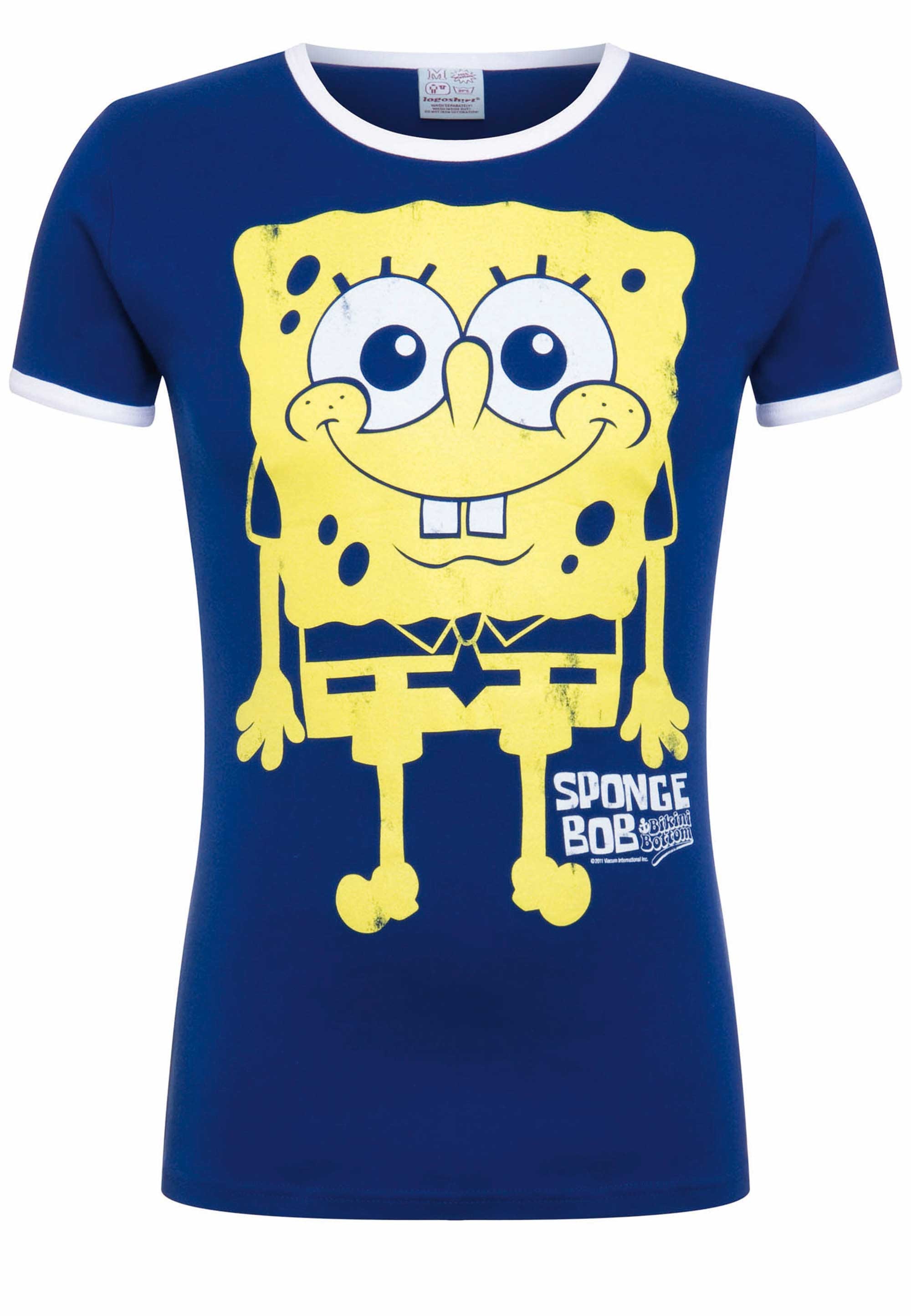 LOGOSHIRT T-Shirt »Spongebob«, mit Spongebob Schwammkopf-Print