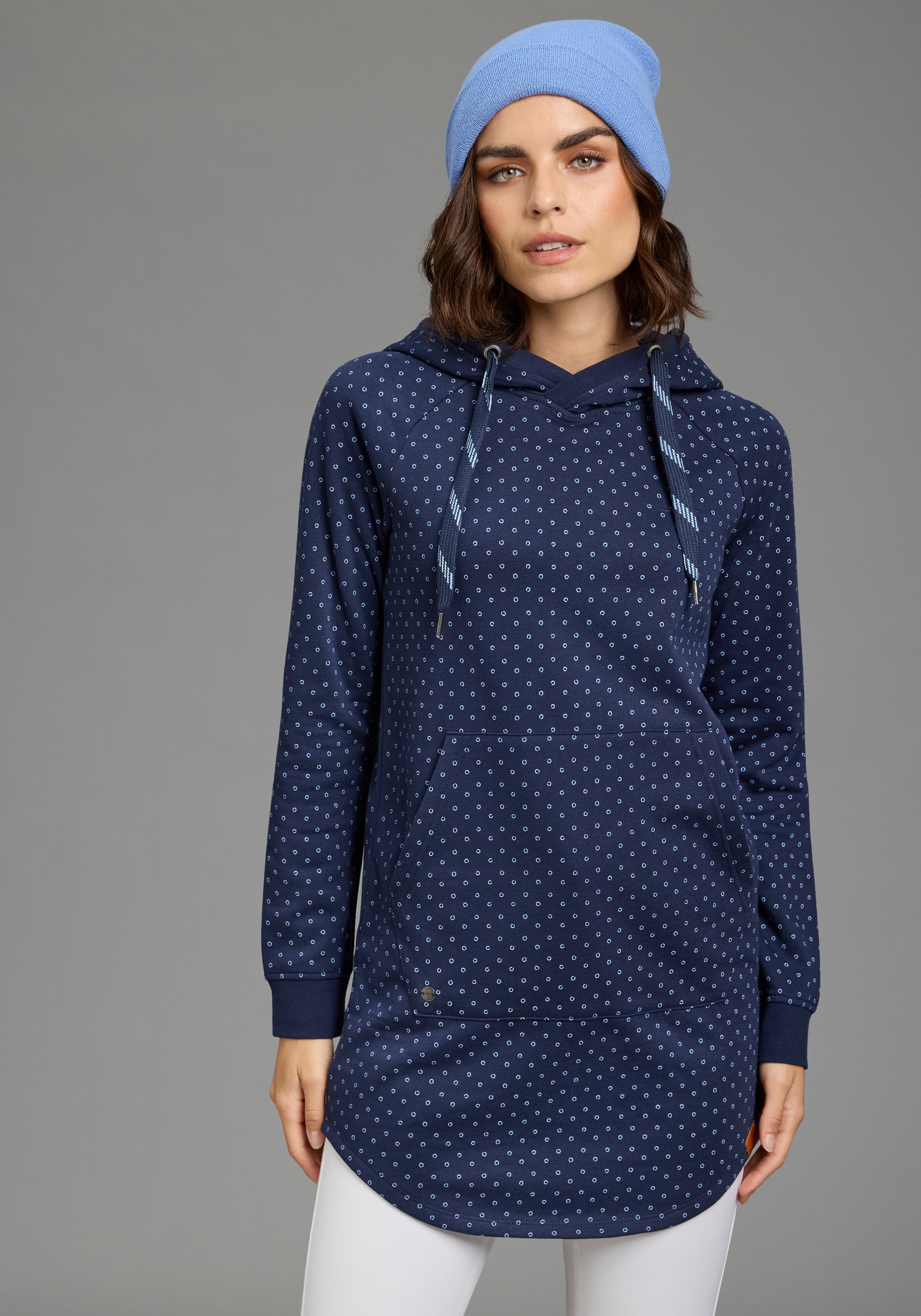 KangaROOS Longsweatshirt, mit Kapuze und Kordelzügen, figurumspielende Passform