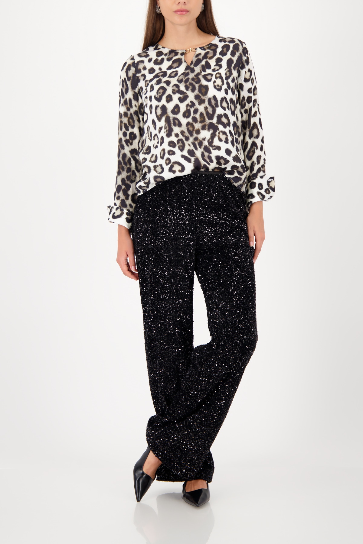 Monari Satinbluse »Bluse Satin Leodruck«