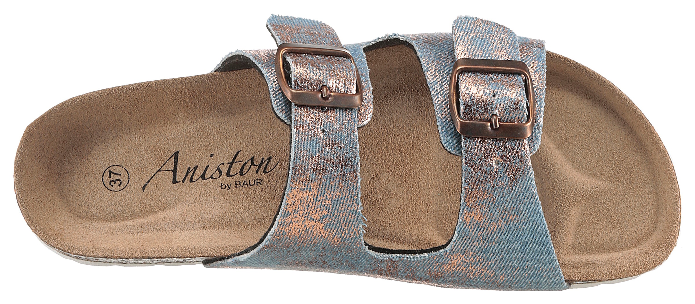 Aniston SHOES Pantolette, Sommerschuh, Strandschuh, Urlaubschuh, Metallic - NEUE KOLLEKTION