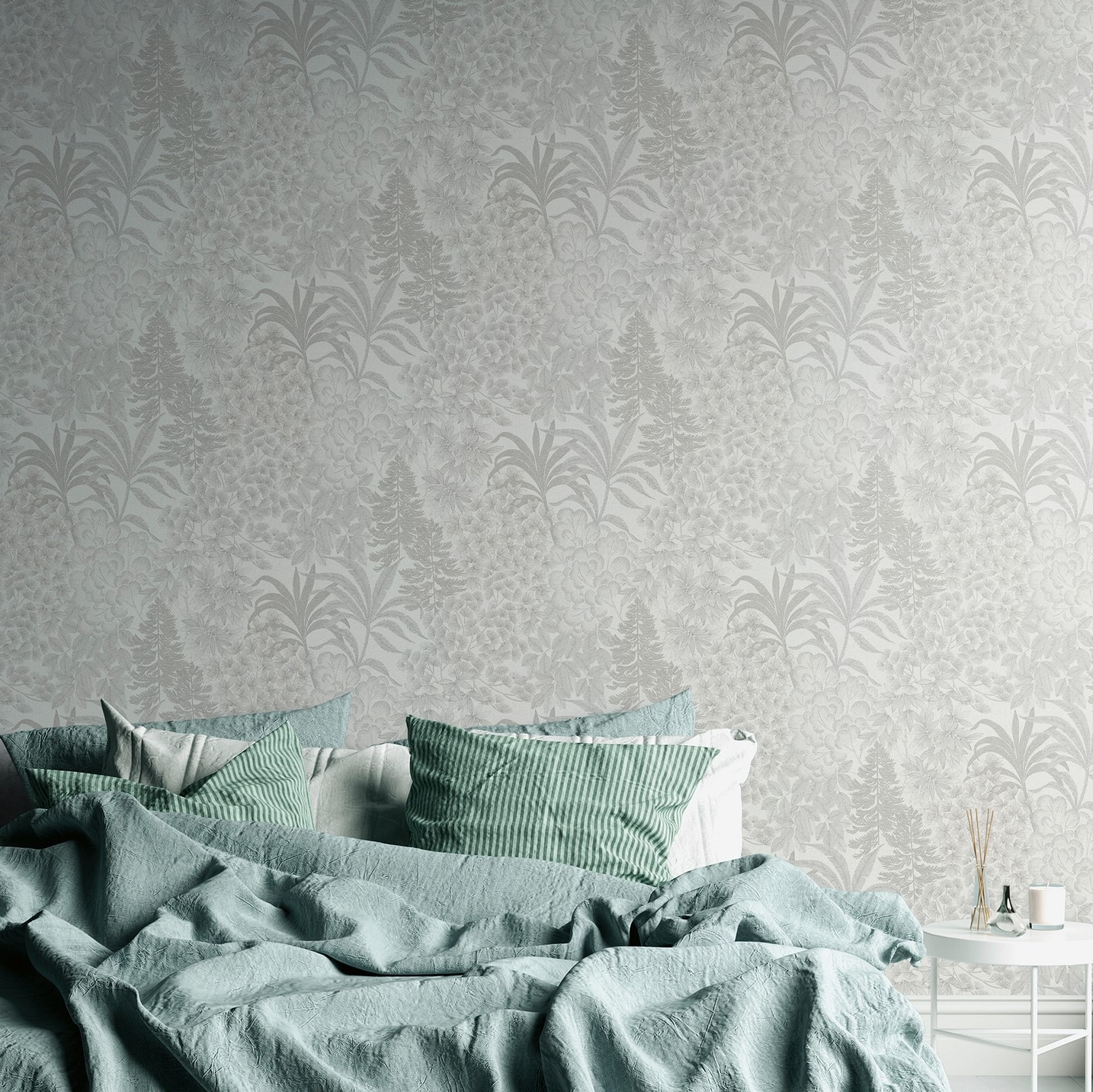 living walls Vliestapete »Metropolitan Stories. Travel Styles. Tapete Floral Blätter« abstrakt | gemustert | leicht glänzend strukturiert Blumen-Tapete Pflanzen Blätter verspielt Tapeten Wohnzimmer modern