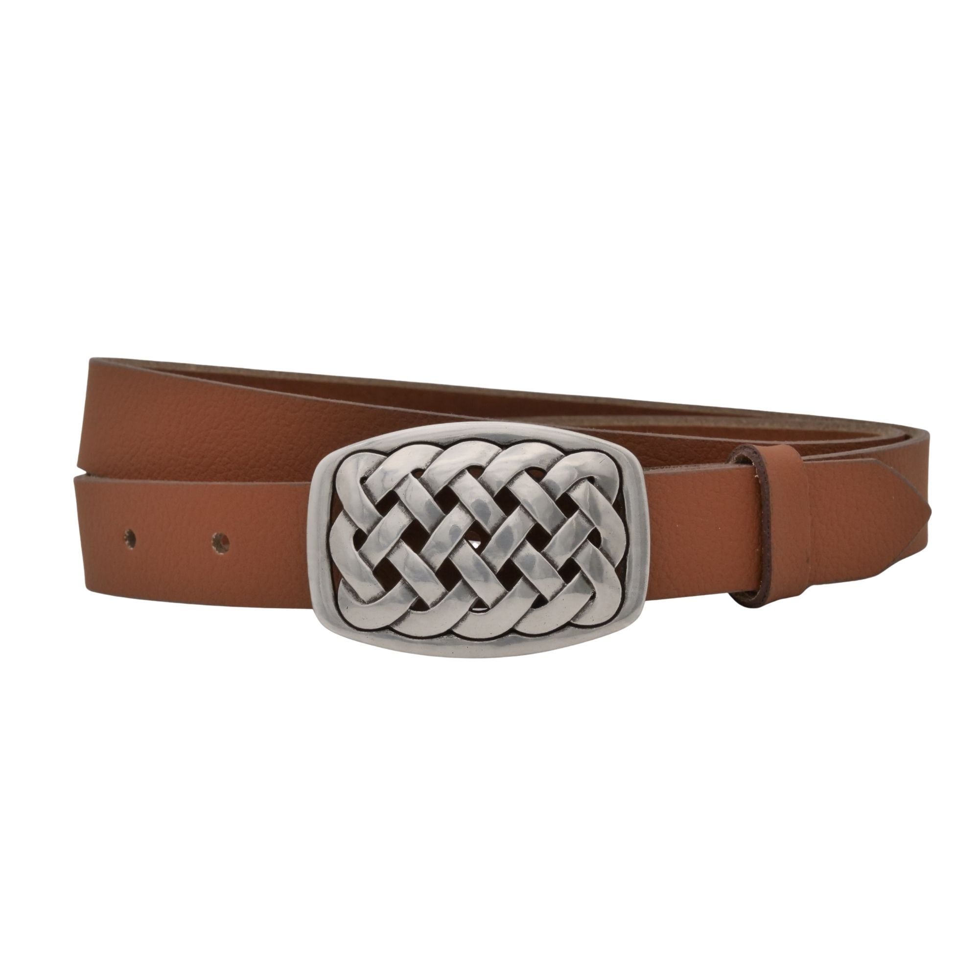 "Ledergürtel ANNAMATONI ""AnnaMatoni Damen Leder Gürtel 2,5cm Breit echt Leder Gürtel Made"", Damen, Gr. TW80, braun (cognac 640), 100% Leder, Gürtel