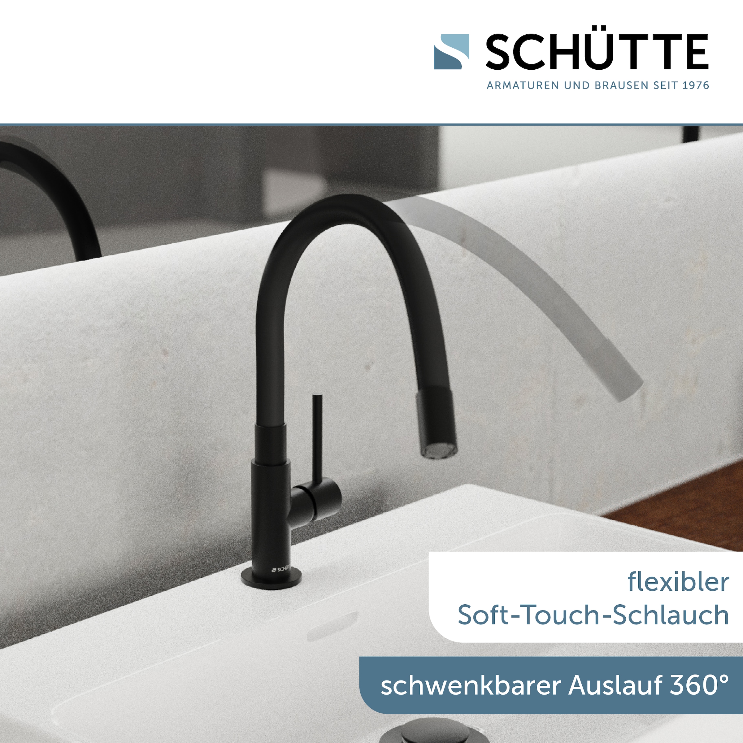 Schütte Waschtischarmatur »GLASGOW« Hochdruck Armatur Bad, 360° schwenkbarer Wasserhahn