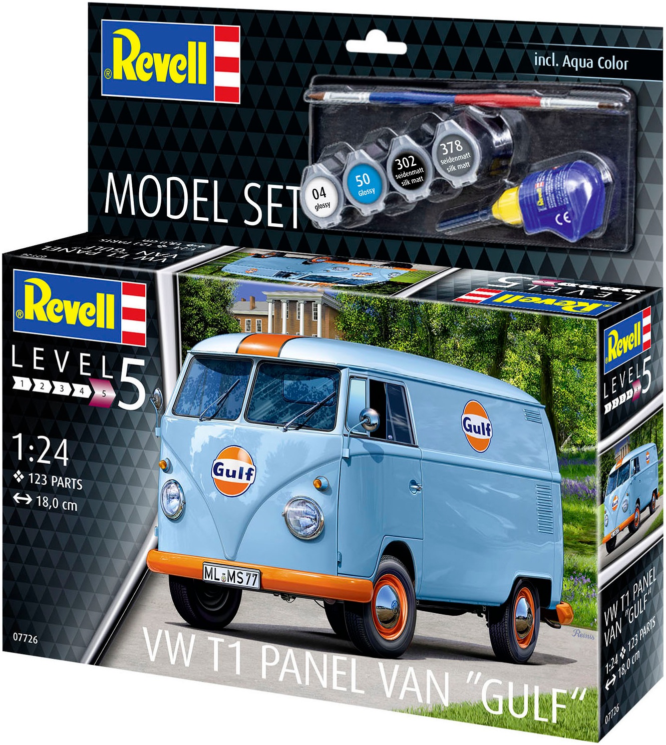 Revell® Modellbausatz »W T1 panel van (Gulf Decoration)«, Made in Europe