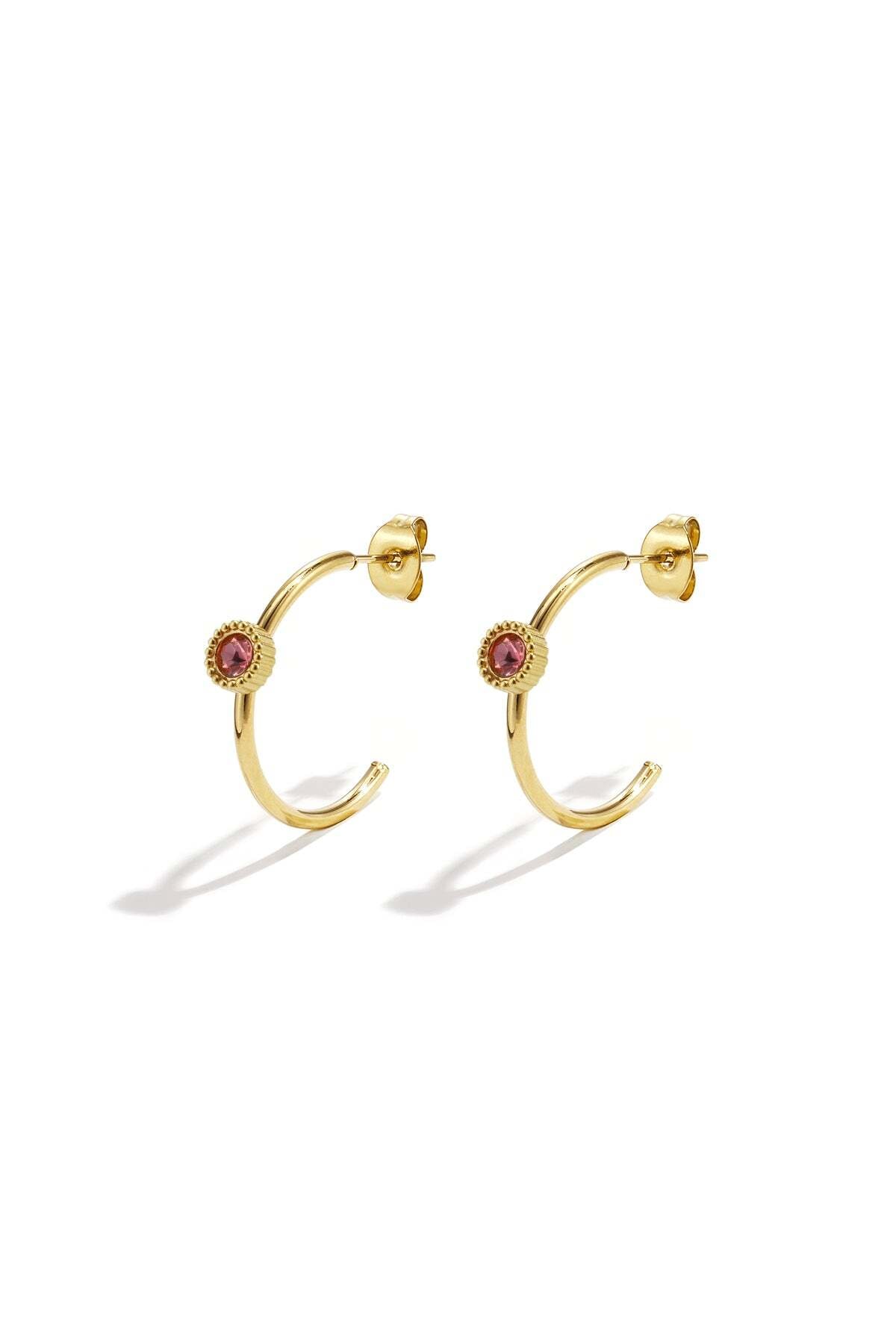 Adelia´s Paar Ohrhänger »LIVAYA Ohrringe Creolen mit rundem Strass-Element aus Edelstahl« Stylisch akzentuiert durch das runde Strass-Element