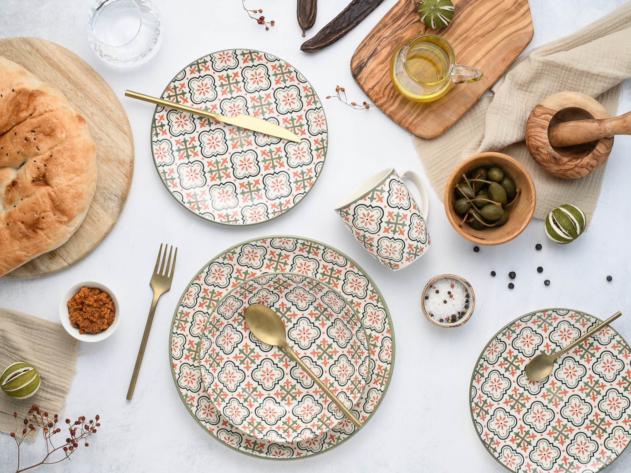 CreaTable Kombiservice »Rumi«, (Set, 16 tlg.), orientalisch mediterraner Stil