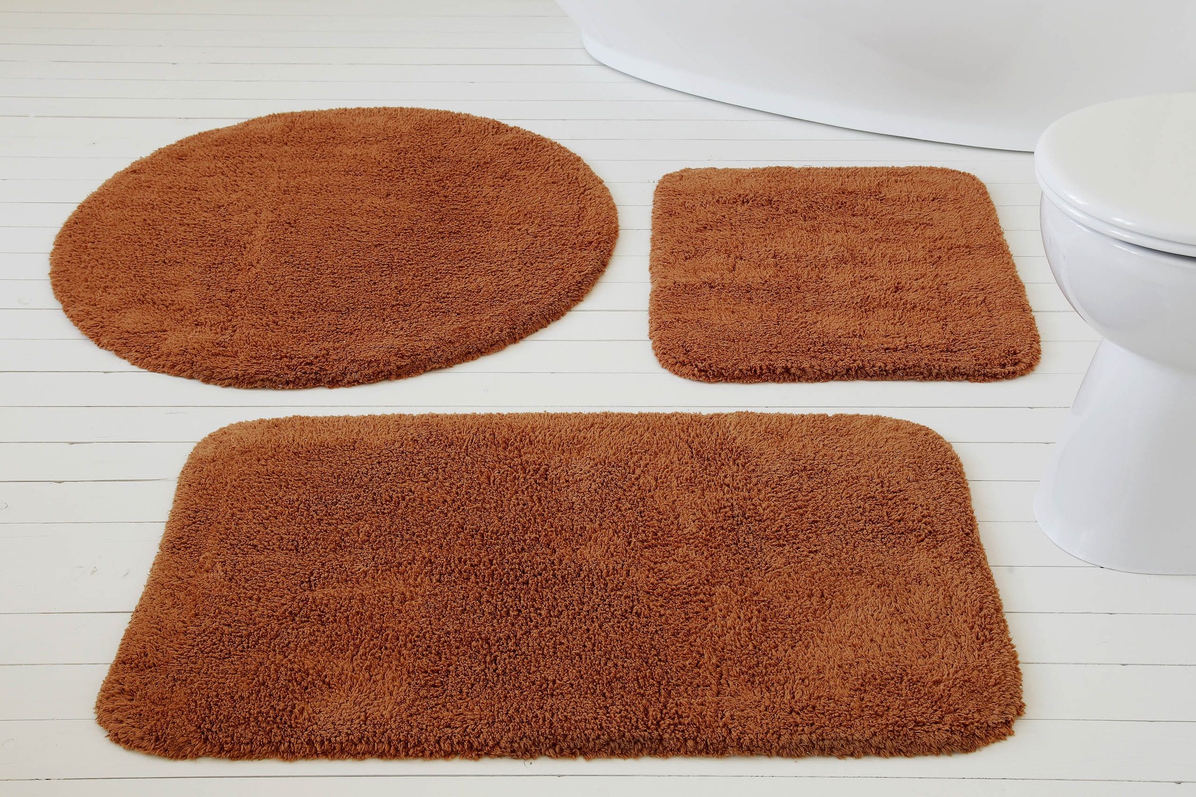 my home Badematte »Kian«, fußbodenheizungsgeeignet, Badvorleger, Badteppich aus 100%Baumwolle, weich, waschbar, saugfähig