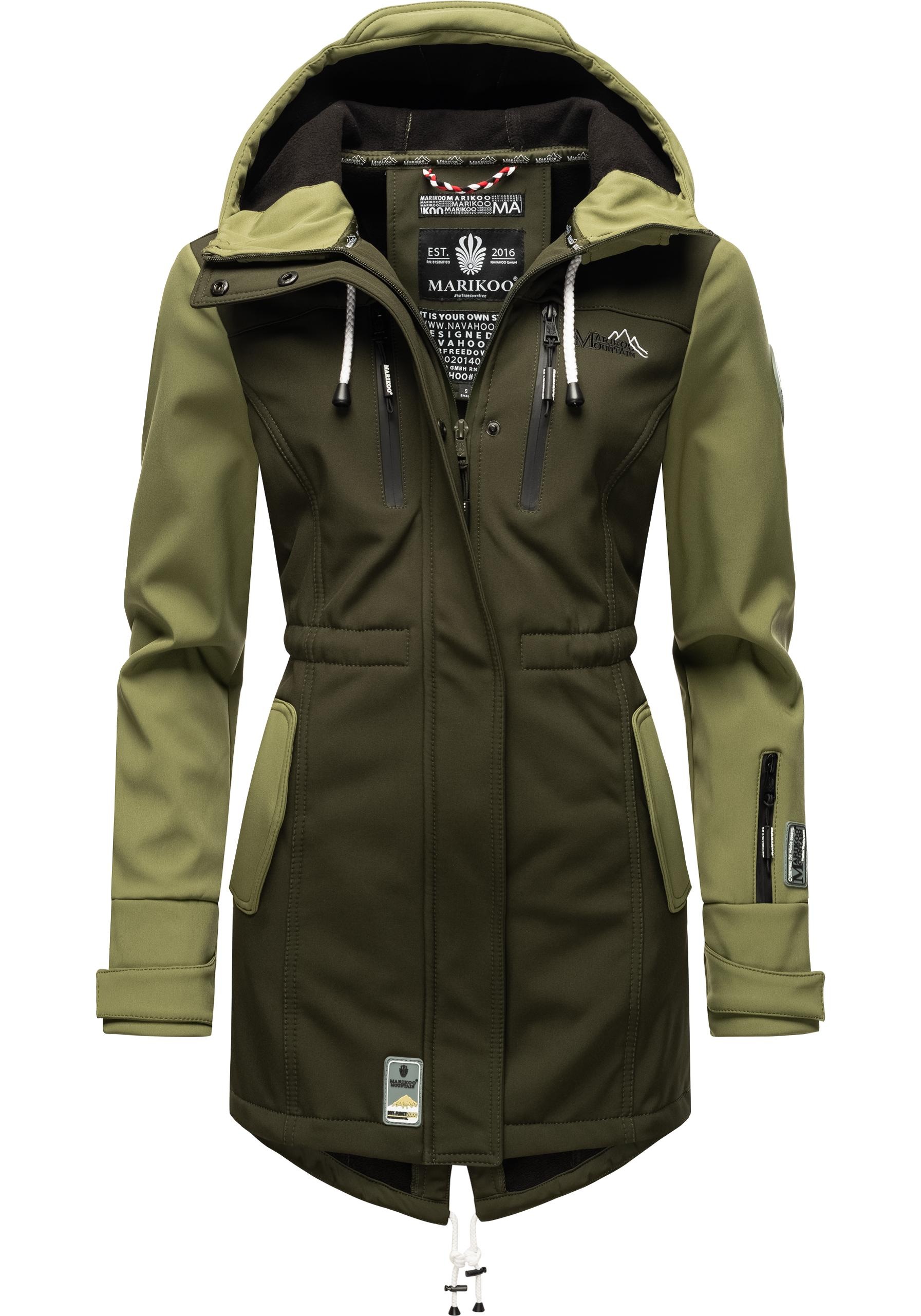 Marikoo Funktionsmantel "Zimtzicke", sportlicher Softshell Parka mit Kapuze