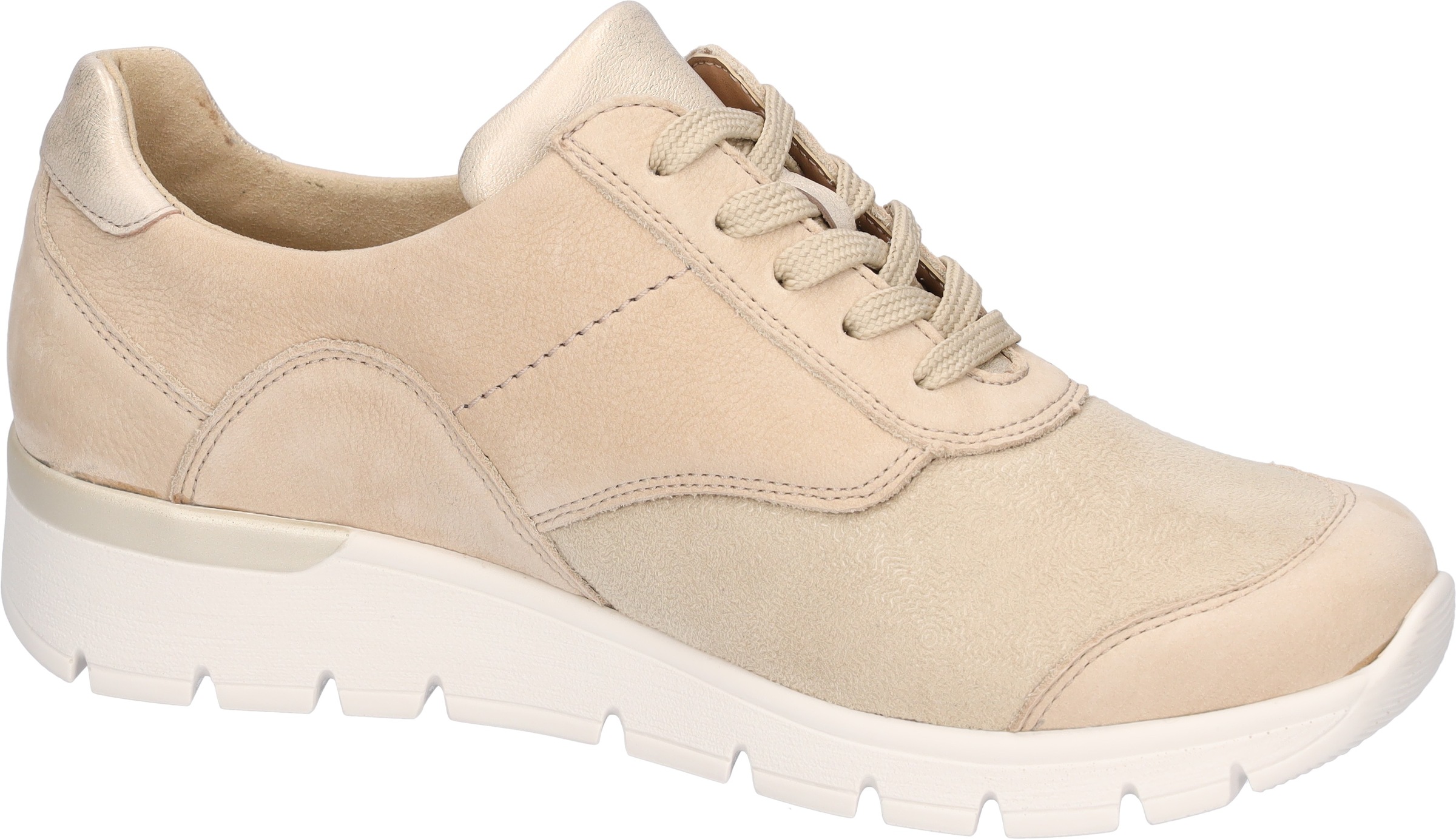 Schnürschuh WALDLÄUFER "K-RAMONA-Soft", Damen, Gr. 7 (40,5), rosé, rosßégoldfarben, Nappaleder, Nubukleder, Textil, Schuhe Schnürschuh, Freizeitschuh, Halbschuh mit Orthotritt-Ausrüstung, K-Weite 3