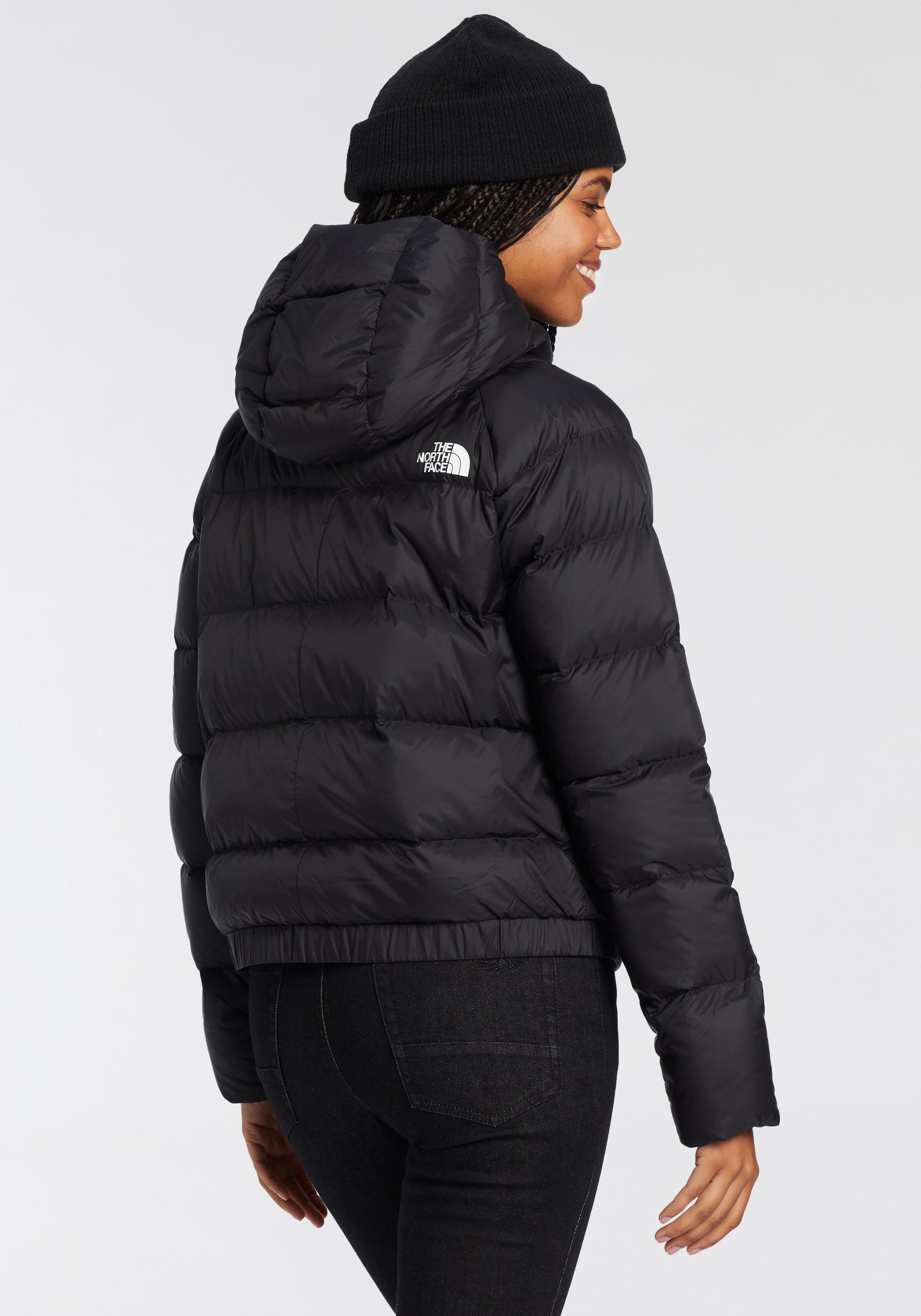 The North Face Daunenjacke »W HYALITE DOWN HOODIE - EU«, (1 St.), mit Kapuze, mit Logodruck