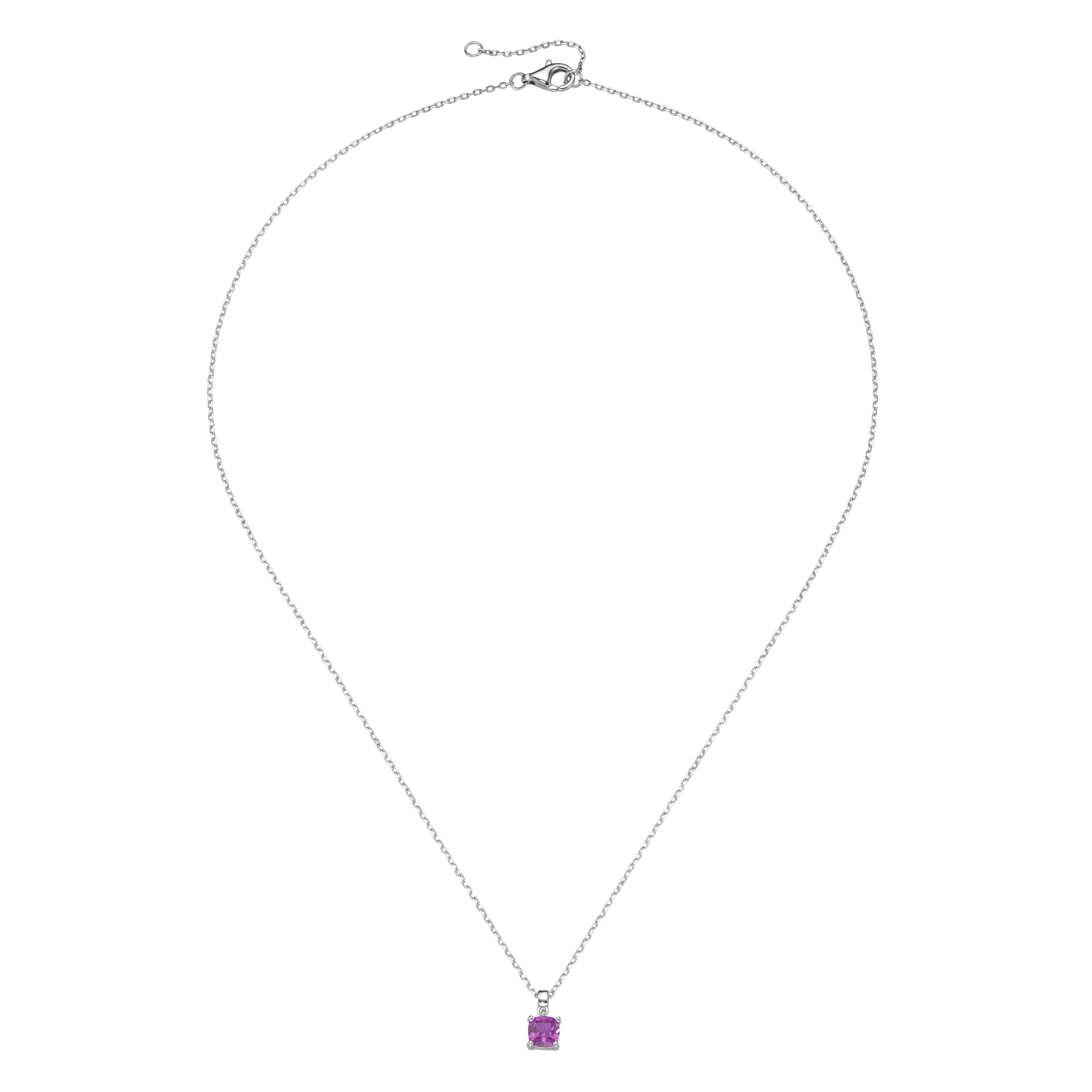 Smart Jewel Kette mit Anhänger »lila Zirkonia o. synth. Korund blau o. fuchsia, Silber 925«