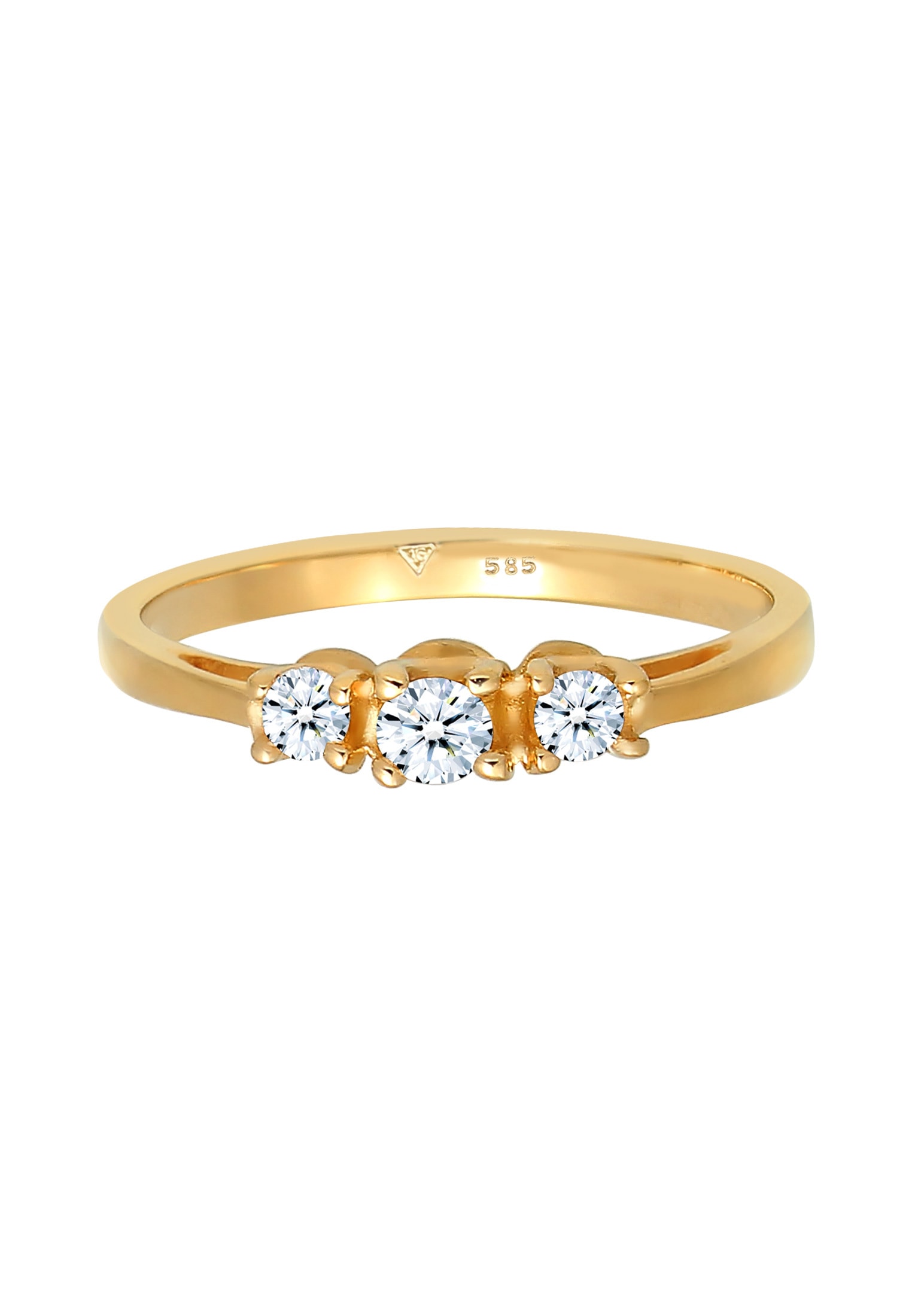 Elli DIAMONDS Verlobungsring »Verlobungsring Trio Diamant 0.23 ct. 585 Gelbgold«