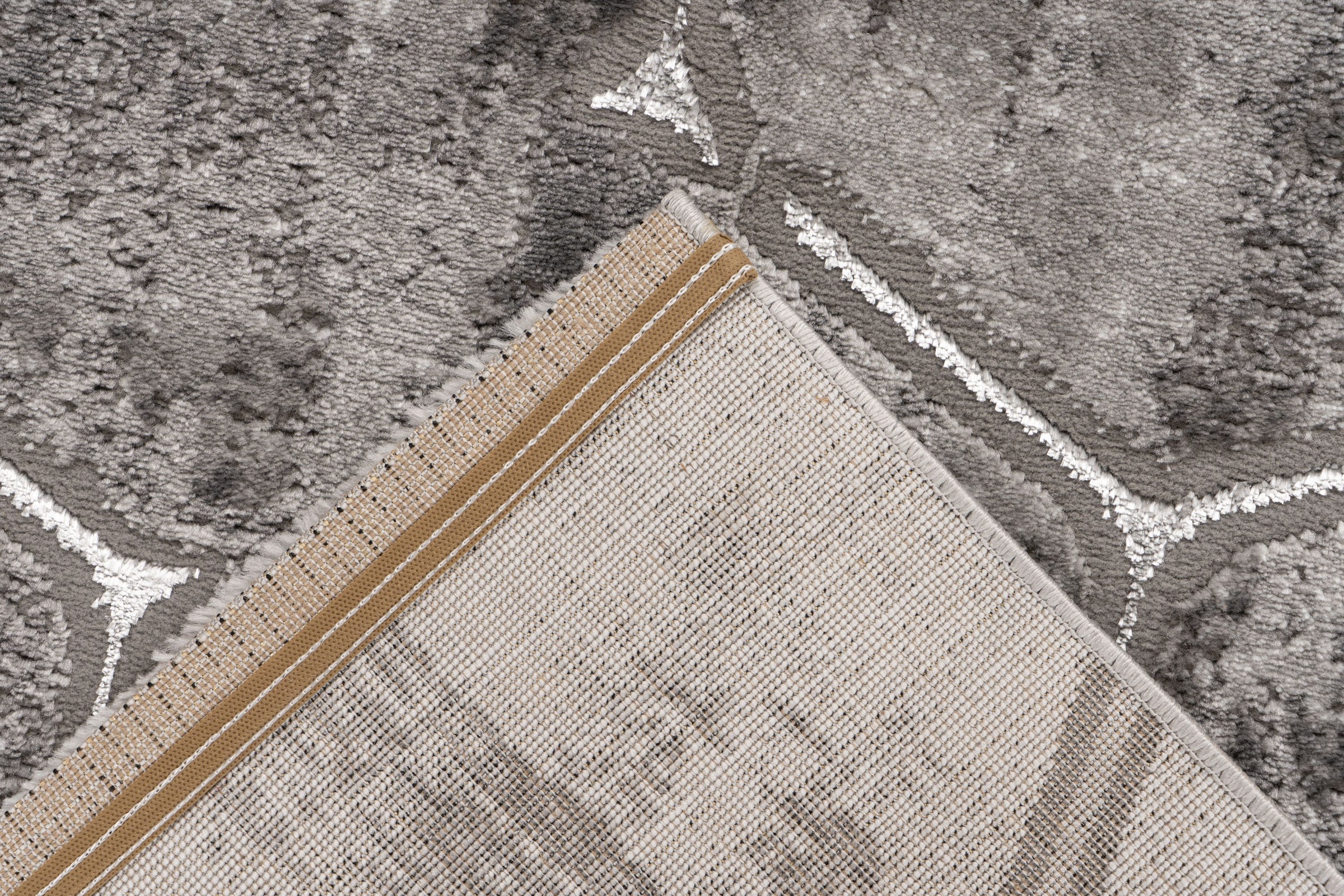 Kayoom Teppich »Mineral 525« rechteckig 12 mm Höhe Kurzflor, Hoch Tief Struktur, Wohnzimmer