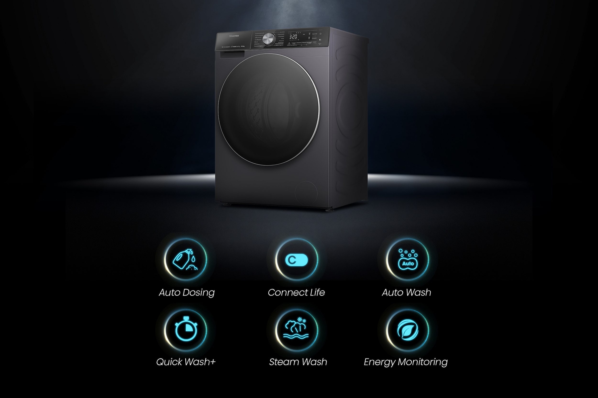 Hisense Waschmaschine »WF5S1045BB« 10,5 kg 1400 U/min AutoDosing