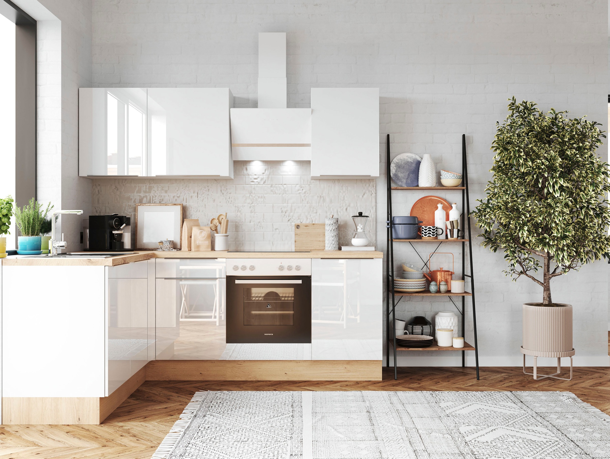 RESPEKTA Winkelküche "Safado aus der Serie Marleen" Breite 220 cm, mit Soft günstig online kaufen