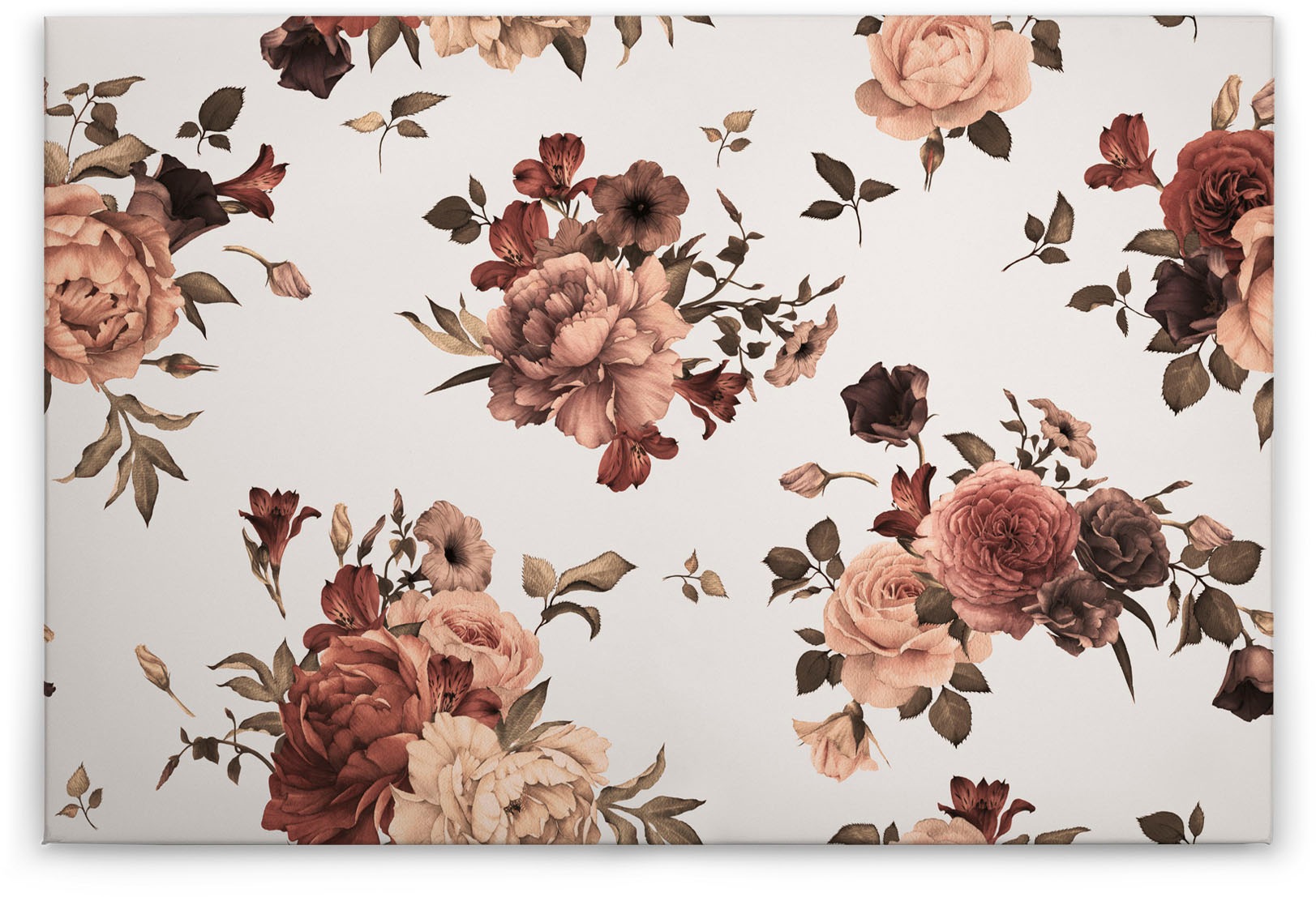 A.S. Création Leinwandbild »Flower Bouquet«, Kunst-Blumen-Kinder, (1 St.), Landhaus Keilrahmen Blumen Rosen Blümchen Leinwand-Bild Wohnzimmer