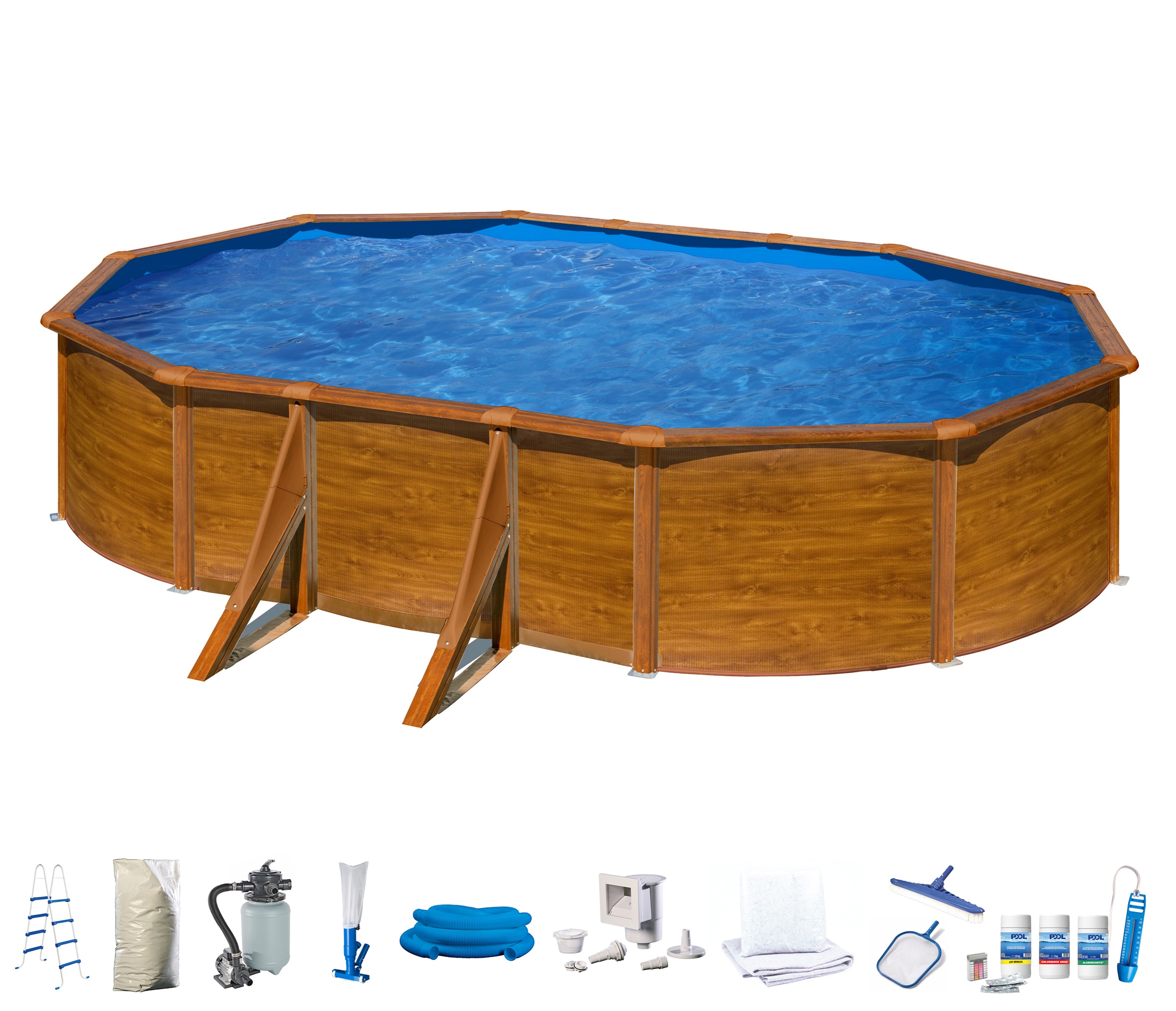 my POOL BWT Ovalpool in moderner Holzoptik, Höhe 120 cm, verschiedene Größe günstig online kaufen