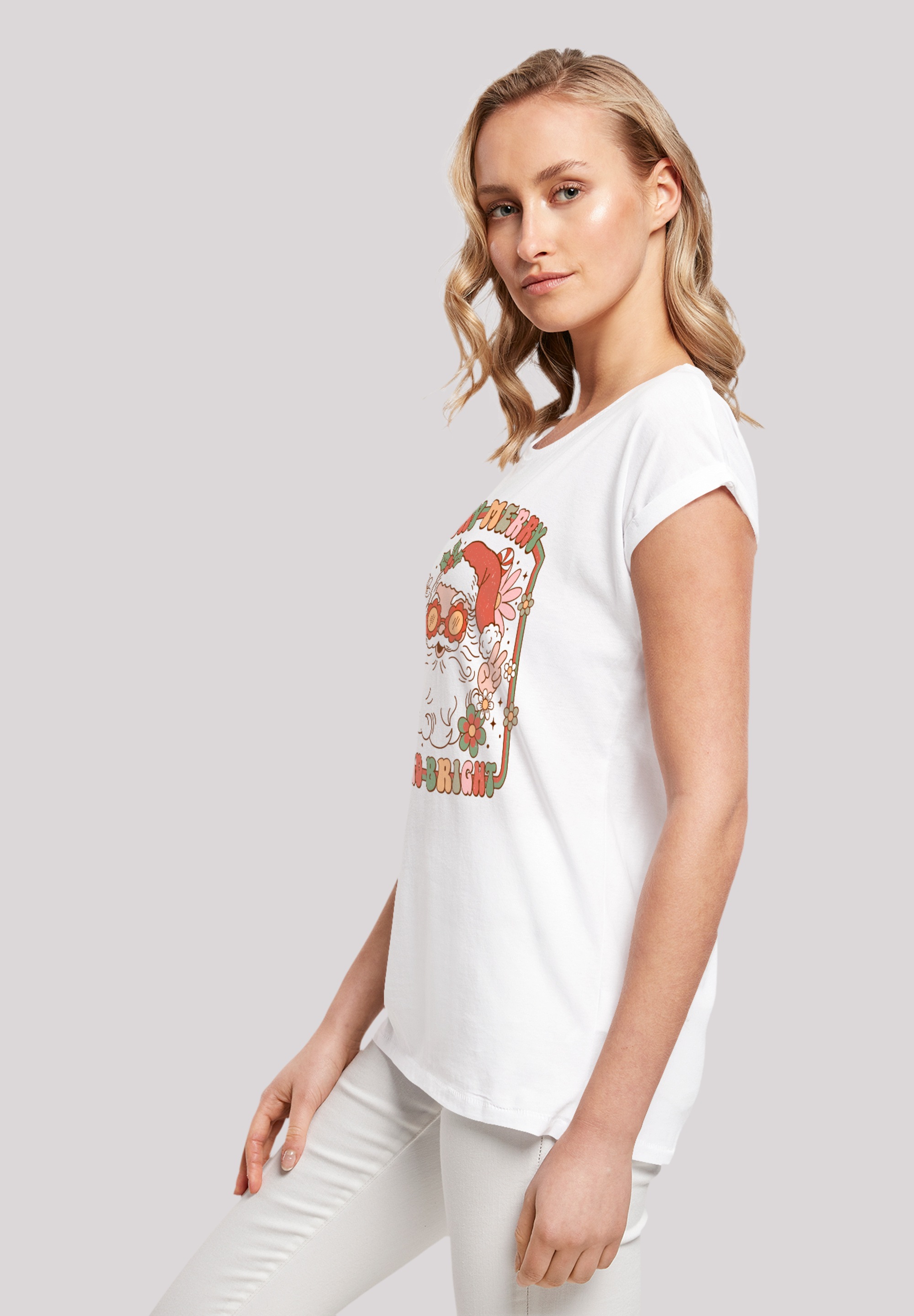 F4NT4STIC T-Shirt »Stay Merry And Bright Hippie Santa«, Premium Qualität, Weihnachts-Kollection