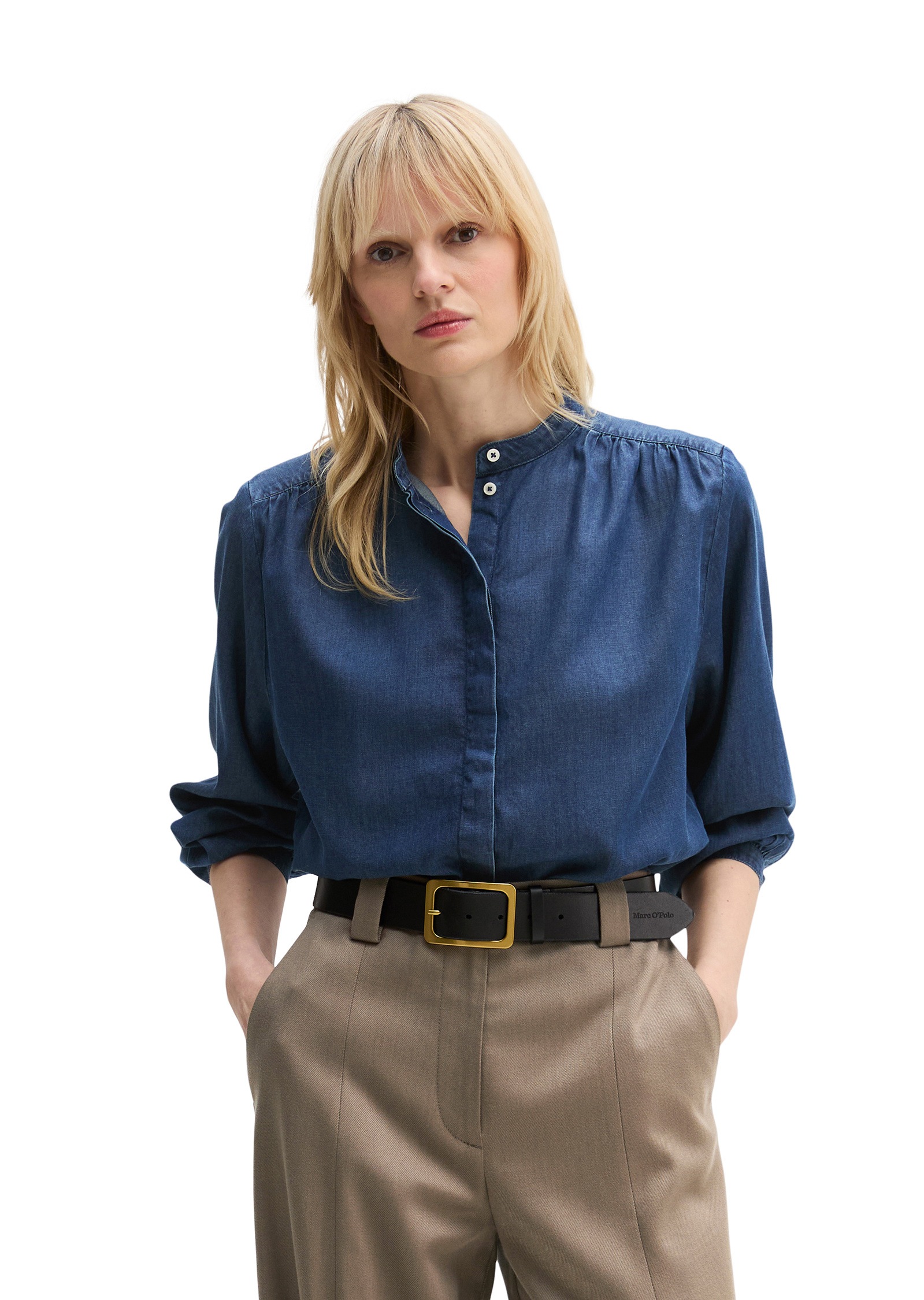 Marc OPolo Jeansbluse "aus Leinen-Mix"