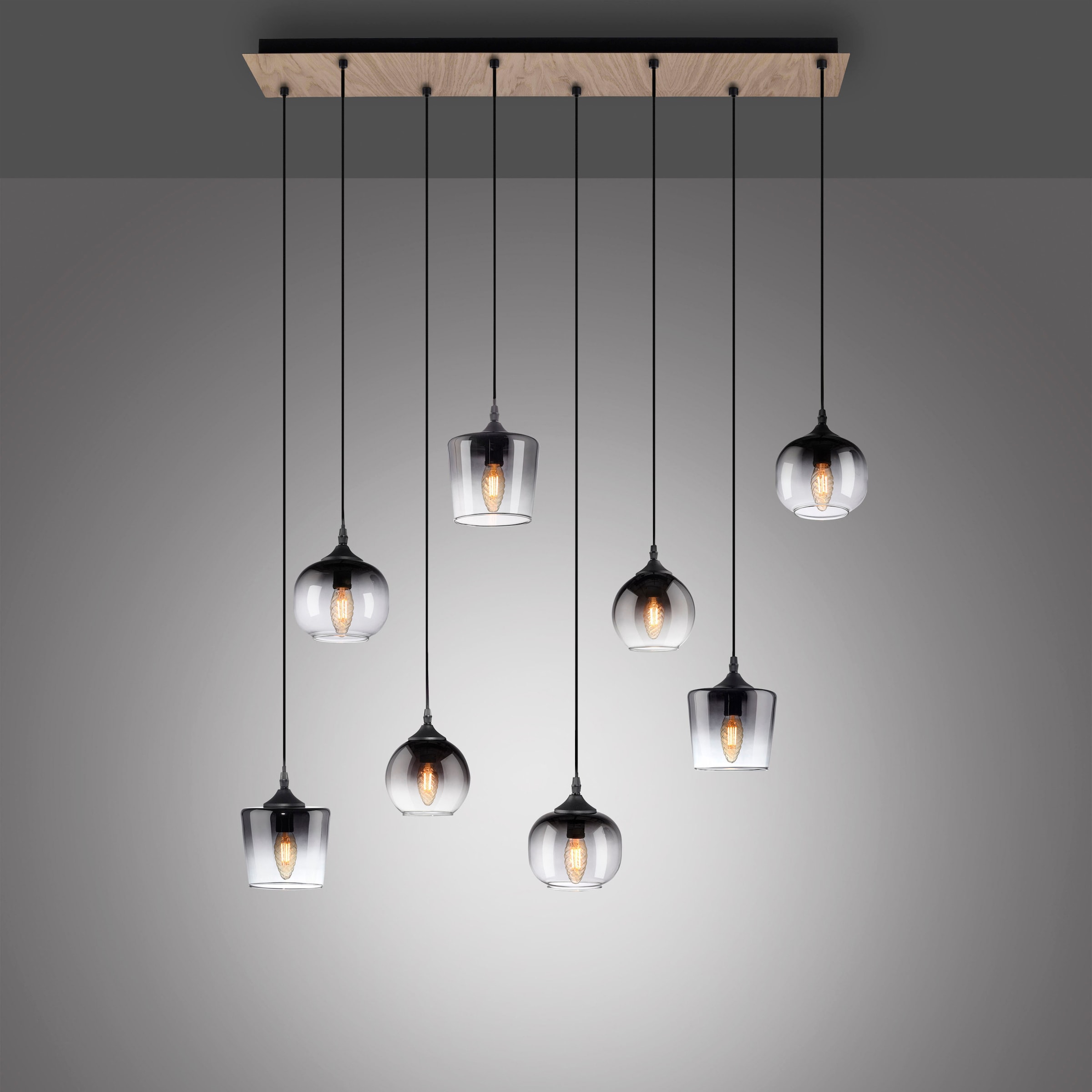 JUST LIGHT Pendelleuchte »GREEN ZEA«, 8 flammig, Leuchtmittel E14 | ohne Leuchtmittel