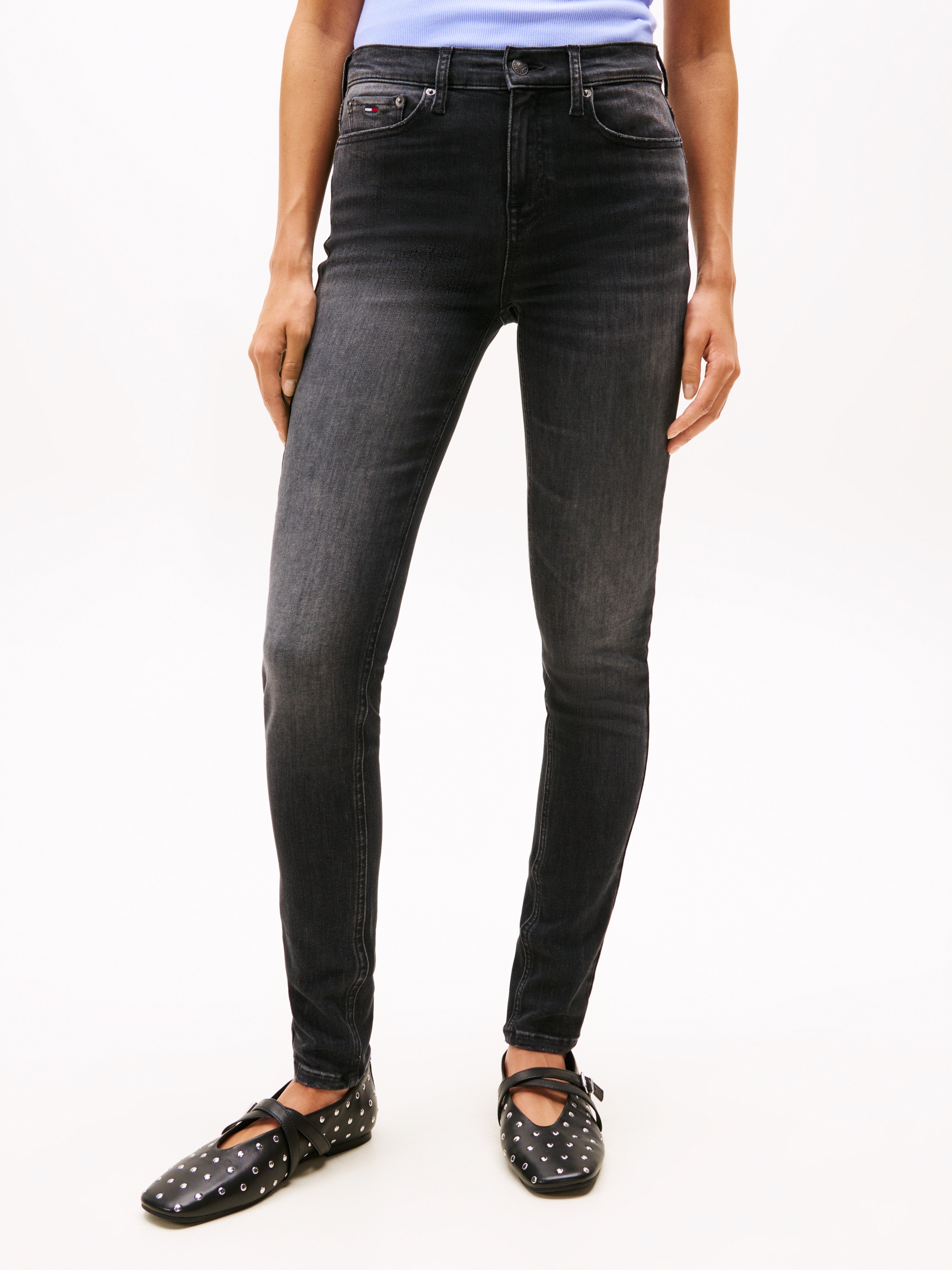 Tommy Jeans Skinny-fit-Jeans "NORA MR SKNY AH1280" mit Logo-Badge günstig online kaufen