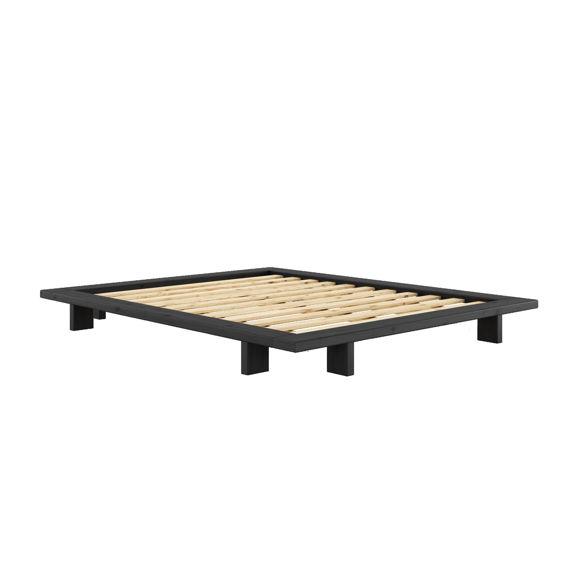 Karup Design Bettgestell »JAPAN BED Bodenbett, Holzrahmen, Futonbett, Jugendbett, Holzbett«, Massivholzbett mit Lattenrost, Kiefer massiv, Bett ohne Kopfteil