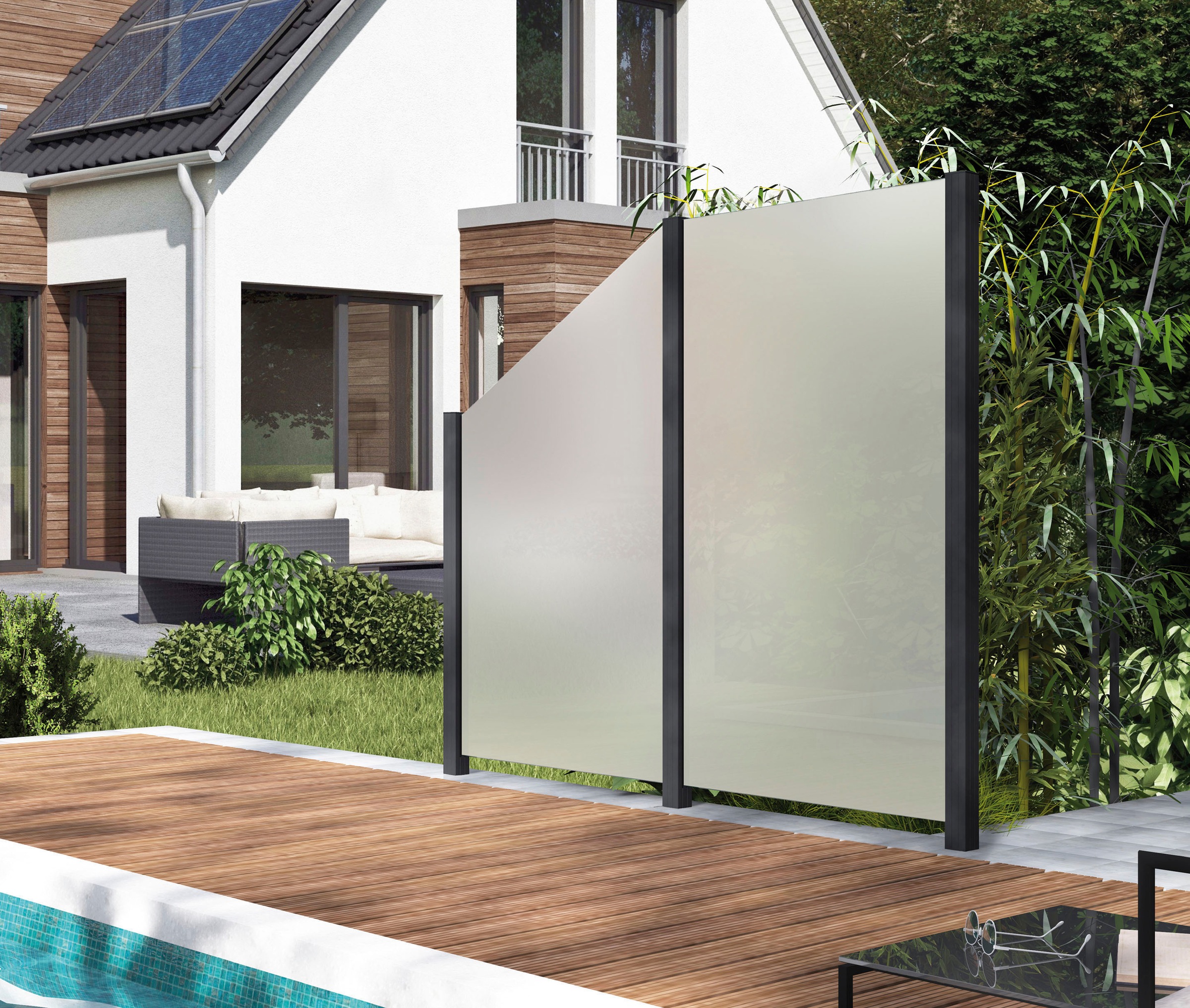 STAKET PRO Zaun Glaszaun, Gesamtlänge: 2,17 m, 3 Pfosten günstig online kaufen