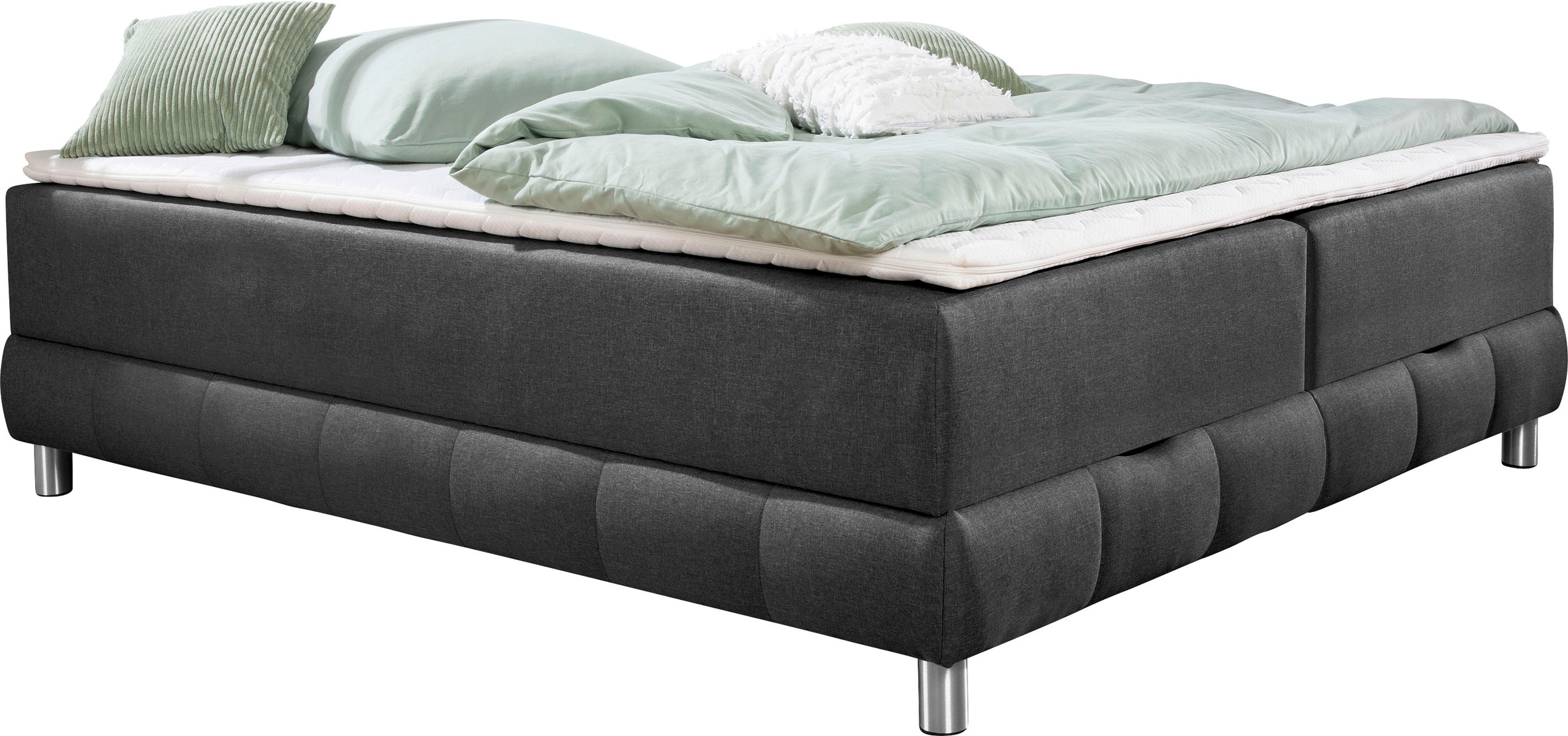 INOSIGN Boxspringbett »Vaasa«, für Dachschrägen geeignet, inkl. Bettkasten und Topper