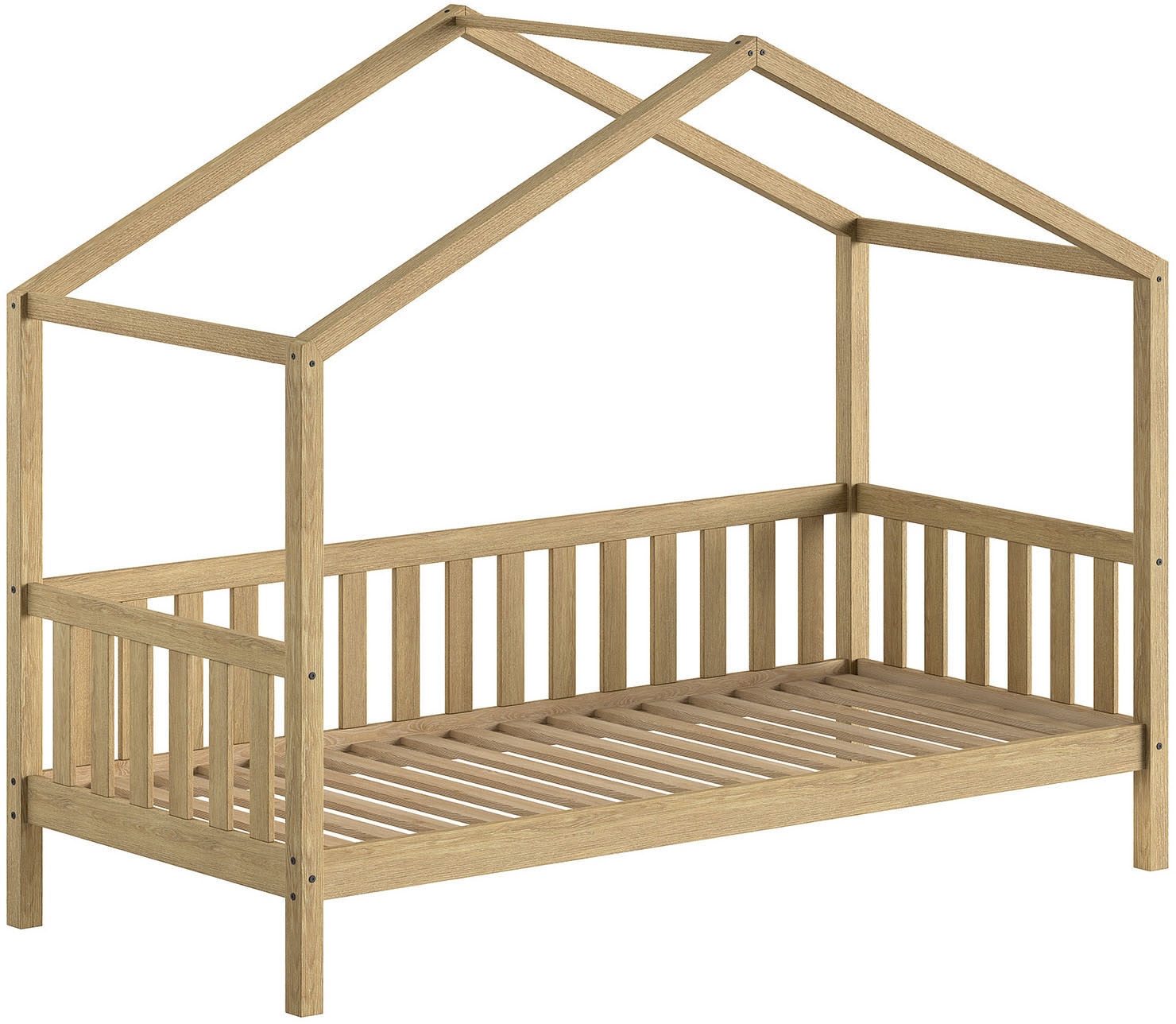 Vipack Hausbett "Dallas aus massiver Eiche, natur geölt in zeitlosem Design günstig online kaufen