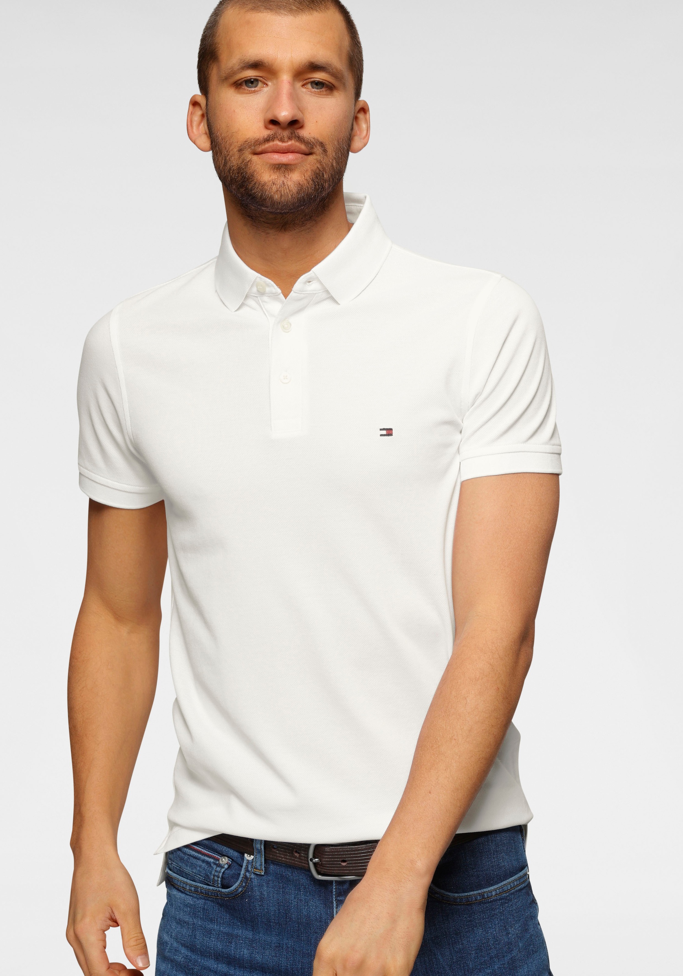 Tommy Hilfiger Poloshirt "1985 SLIM POLO mit Stickerei und Piqué-Qualität", günstig online kaufen
