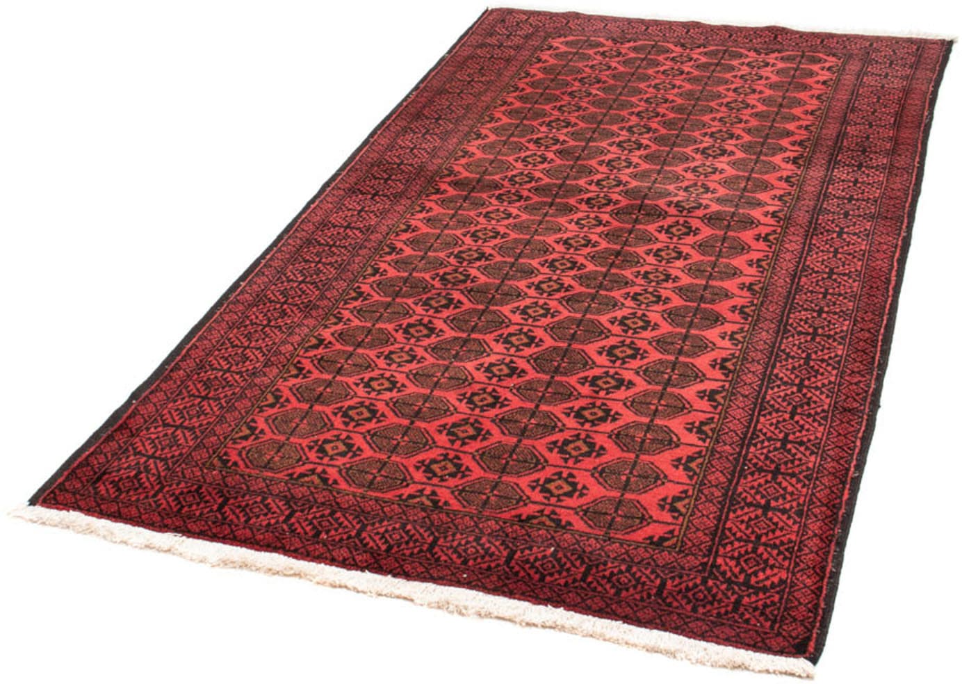 morgenland Hochflor-Läufer "Belutsch Durchgemustert Rosso 205 x 112 cm", rechteckig, 8 mm Höhe, Handgeknüpft