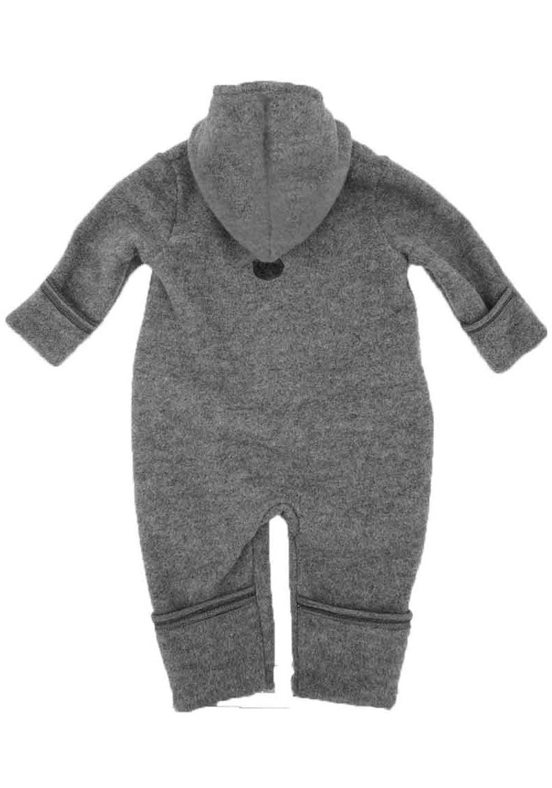 MAXIMO Fleeceoverall »Wollfleece Overall«, mit Zipfelkapuze mit Pompon und Holzknöpfen
