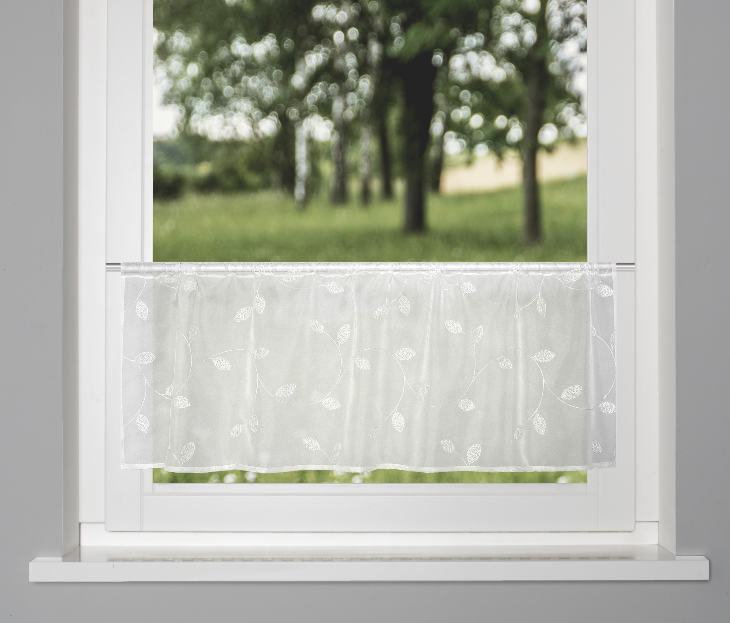 HOME WOHNIDEEN Scheibengardine "SHARY" Stangendurchzug 1 Stk. tlg. Cafehaus günstig online kaufen