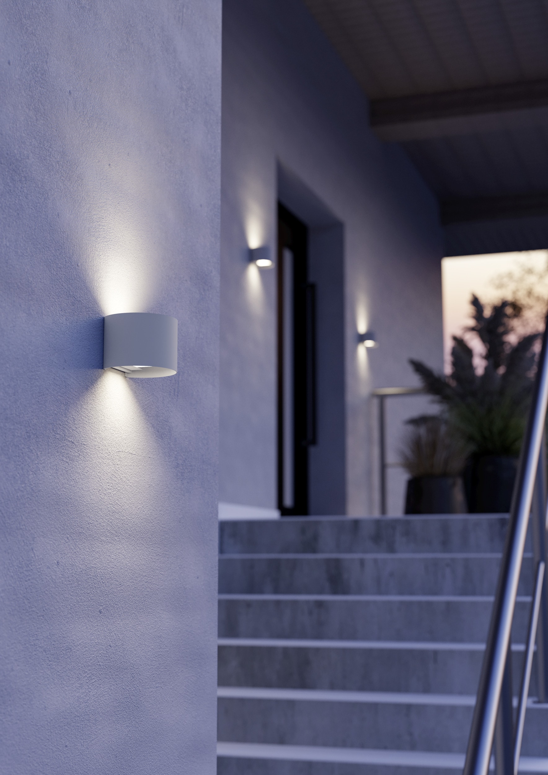 EGLO Wandleuchte »CALPINO 3 Wandlampe - Alu - LED - 2X2,8W - IP54« LED-Modul 1 Stk. Warmweiß Außenbeleuchtung, Außenwandleuchte, Terrasse, L13,5 x H10 x AL11,5 cm