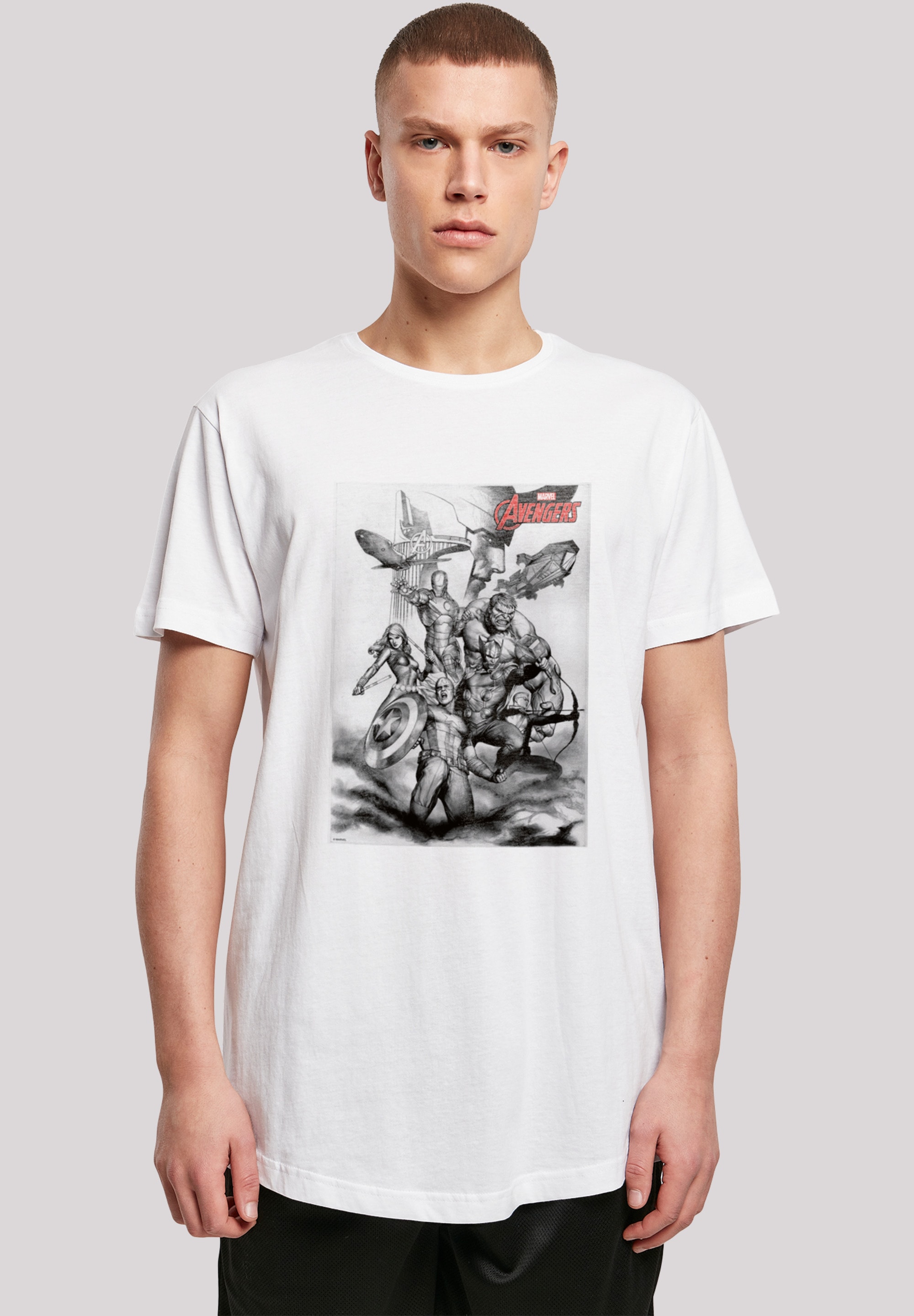 F4NT4STIC T-Shirt »Marvel Superhelden Avengers Assemble Team Sketch'«, Print