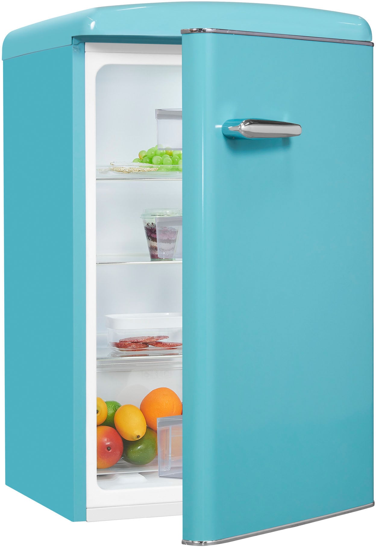 exquisit Kühlschrank "RKS120-V-H-160F", RKS120-V-H-160F taubenblau, 89,5 cm hoch, 55 cm breit, 122 L Volumen