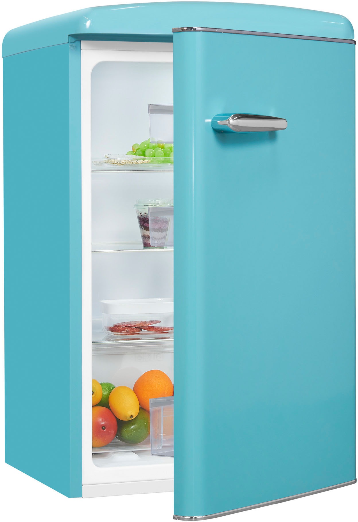 exquisit Kühlschrank "RKS120-V-H-160F taubenblau", 122 L Volumen