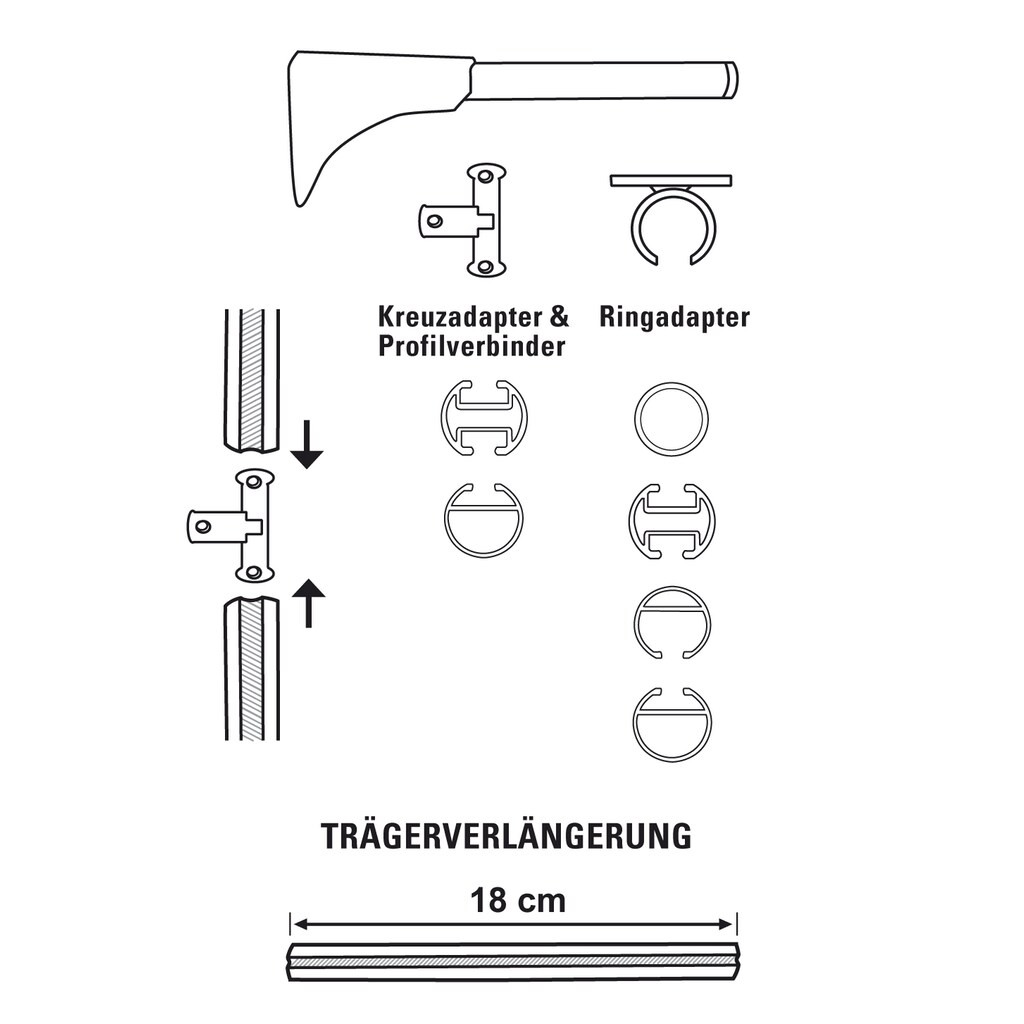 GARDINIA Träger »Universal Wandträger für Gardinenstangen«, (1 St.)