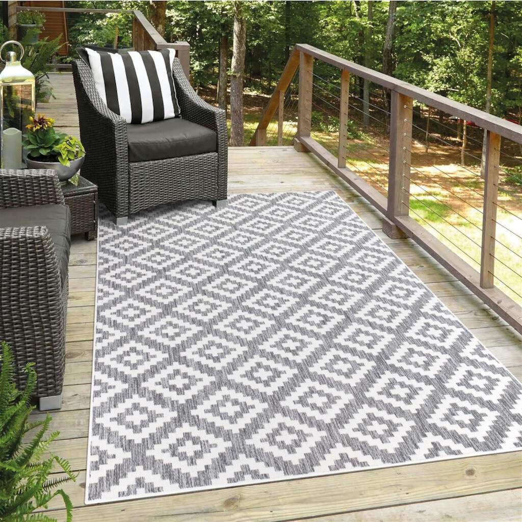 Carpet City Teppich »Outdoor«, rechteckig, Wetterfest, Flachgewebe, auch in quadratischer Form erhältlich