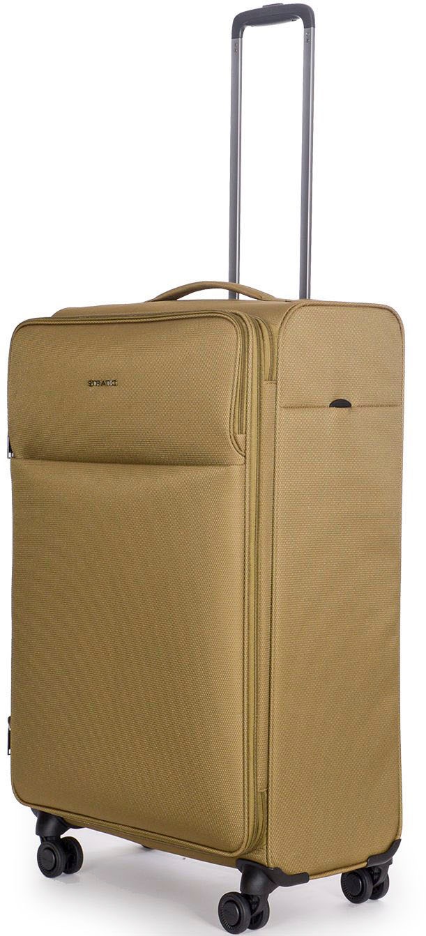 Stratic Weichgepäck-Trolley »Stratic Light + L, khaki«, 4 Rollen, Reisekoffer großer Koffer Aufgabegepäck TSA-Zahlenschloss