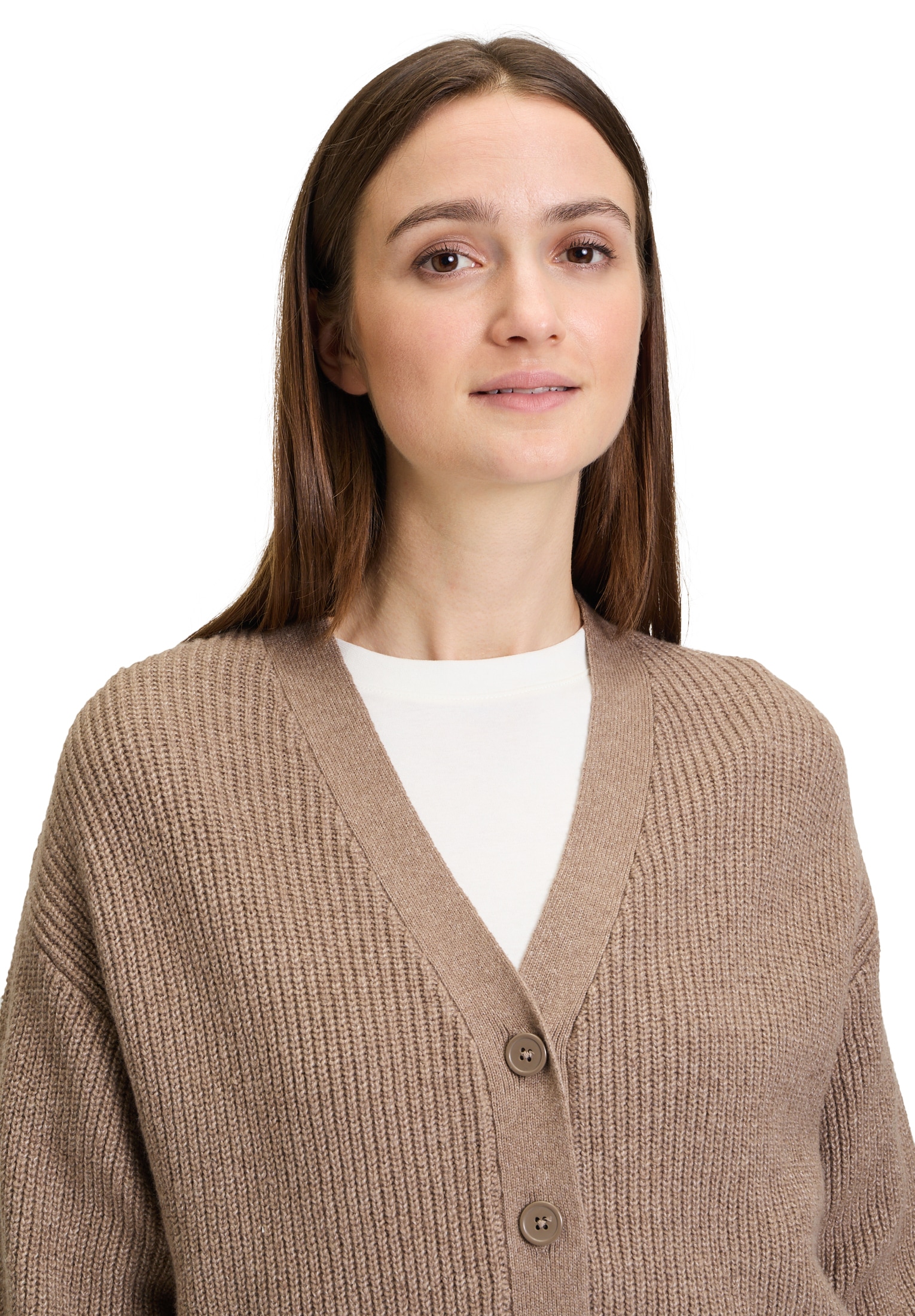 Cartoon Strickjacke »Cartoon Damen Basic-Strickjacke mit V-Ausschnitt«, Struktur