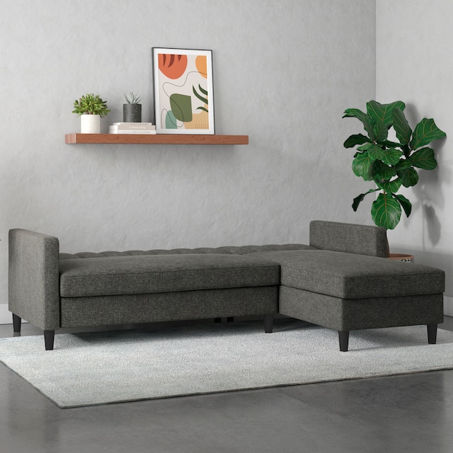 Dorel Home Ecksofa mit Schlafffunktion, Recamiere mit Stauraum beidseitig  montierbar, Rückenlehne 2-teilig und 3-fach verstellbar kaufen | BAUR