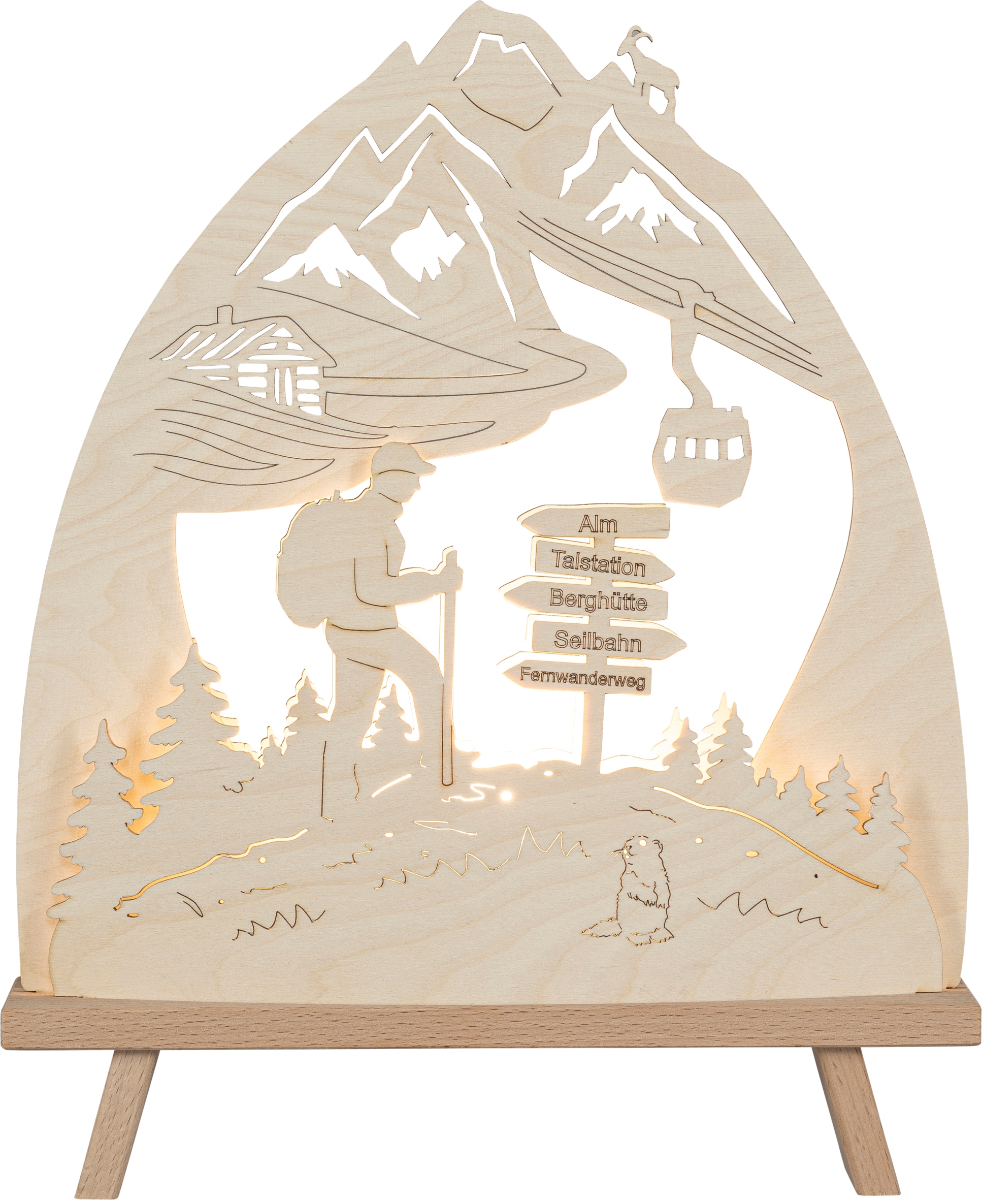 SAICO Original LED Schwibbogen "Deko-Lichterspitze, Wanderfreund" inkl. ein günstig online kaufen